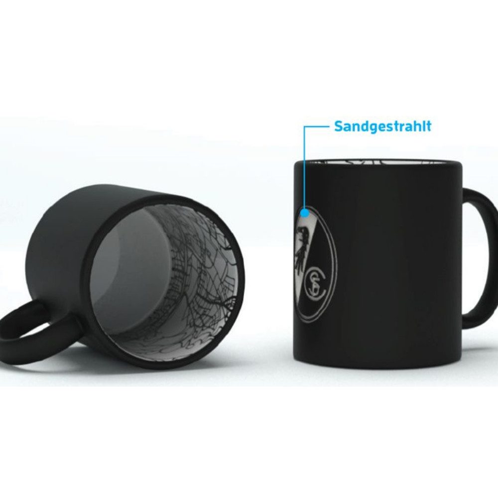 SC Freiburg Becher SC Freiburg Tasse "Wappen" Sandgestrahlt, Steinzeug