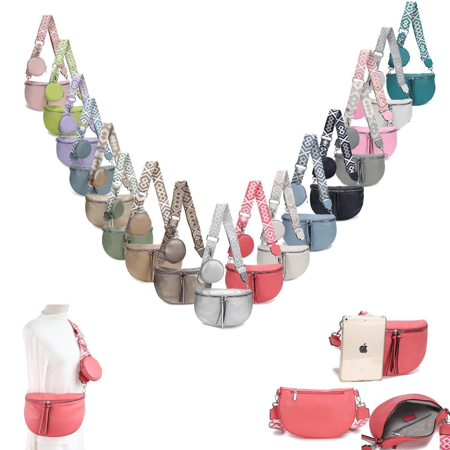 ITALYSHOP24 Bauchtasche Damen Gürteltasche Brusttasche CrossBody, Schultert günstig online kaufen