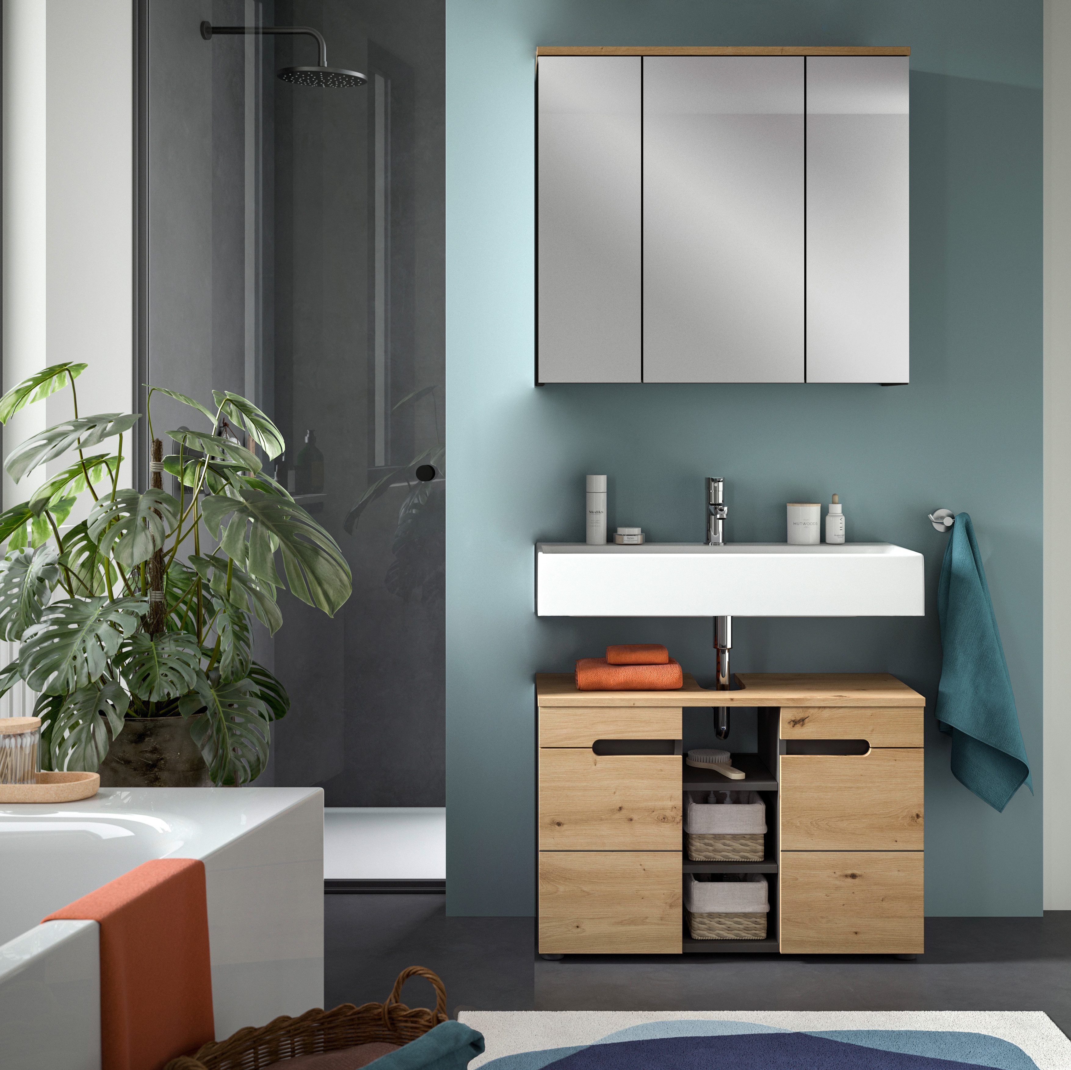 INOSIGN Badmöbel-Set REHAT, 2-teilig, Breite 80 cm, mit Grifflosen Fronten, günstig online kaufen