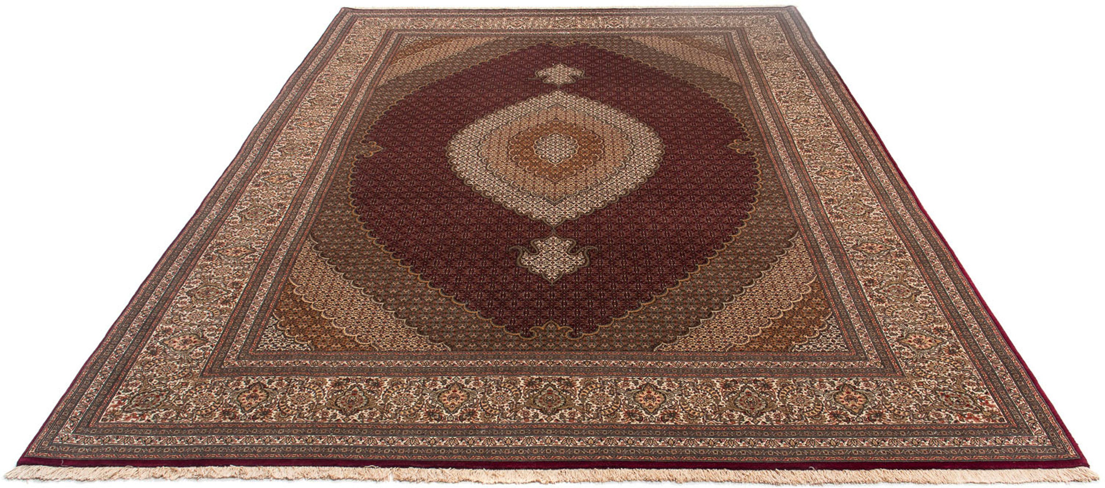 Orientteppich Perser - Täbriz - 358 x 253 cm - dunkelrot, morgenland, rechteckig, Höhe: 10 mm, Wohnzimmer, Handgeknüpft, Einzelstück mit Zertifikat