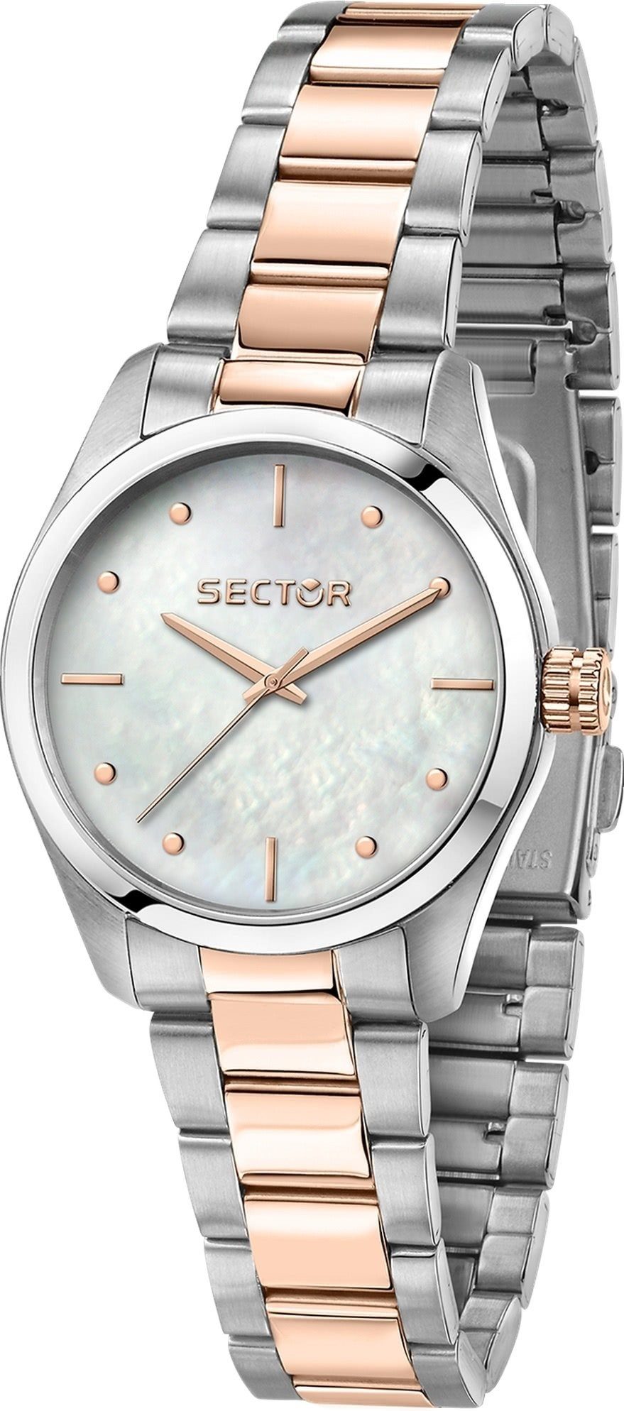 Edelstahlarmband, Elegant-Style Analog, Damenuhr Quarzuhr groß Damen Armbanduhr Sector rund, 41mm), Sector (ca.