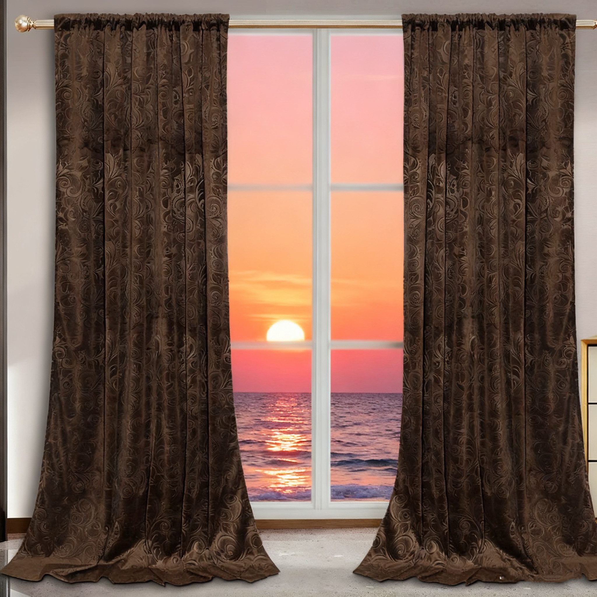 BTTO V&G Gardine Verdunkelungsvorhang (2 St), abdunkelnd, Blickdicht Samt V günstig online kaufen