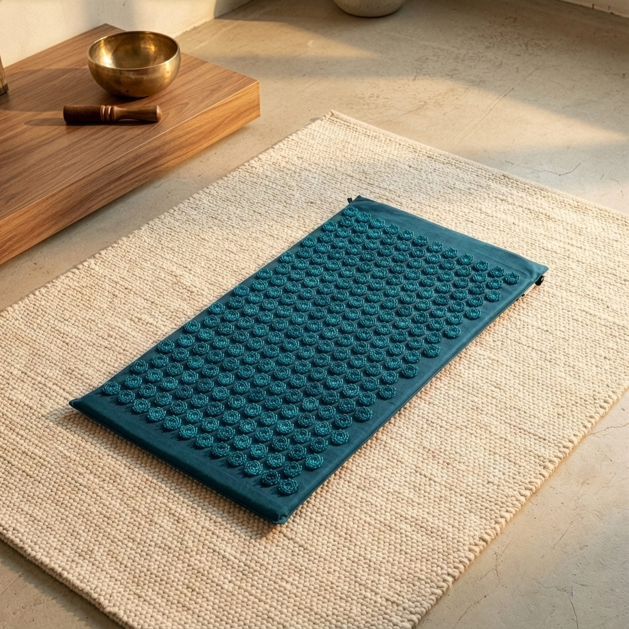 Yogistar Akupressurmatte Akupressurmatte akupress relax lotus - Baumwolle (Standard, 1-St., Standard), Akupressurmatte 6.050 Nadeln, Lotus-Design, Bio-Baumwolle, 77x45 cm