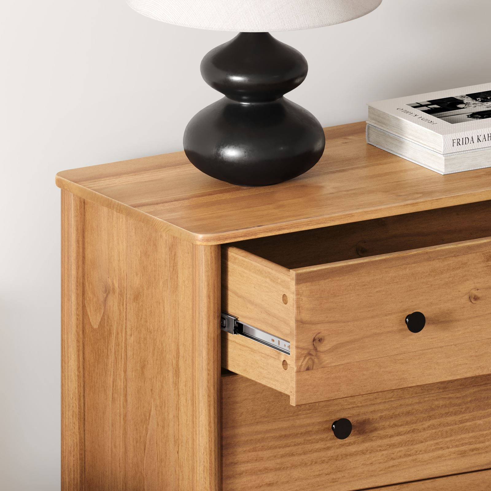 IDIMEX Kommode APOANA, Schlafzimmer Kommode mit Schubladen aus Massivholz Eiche Finish