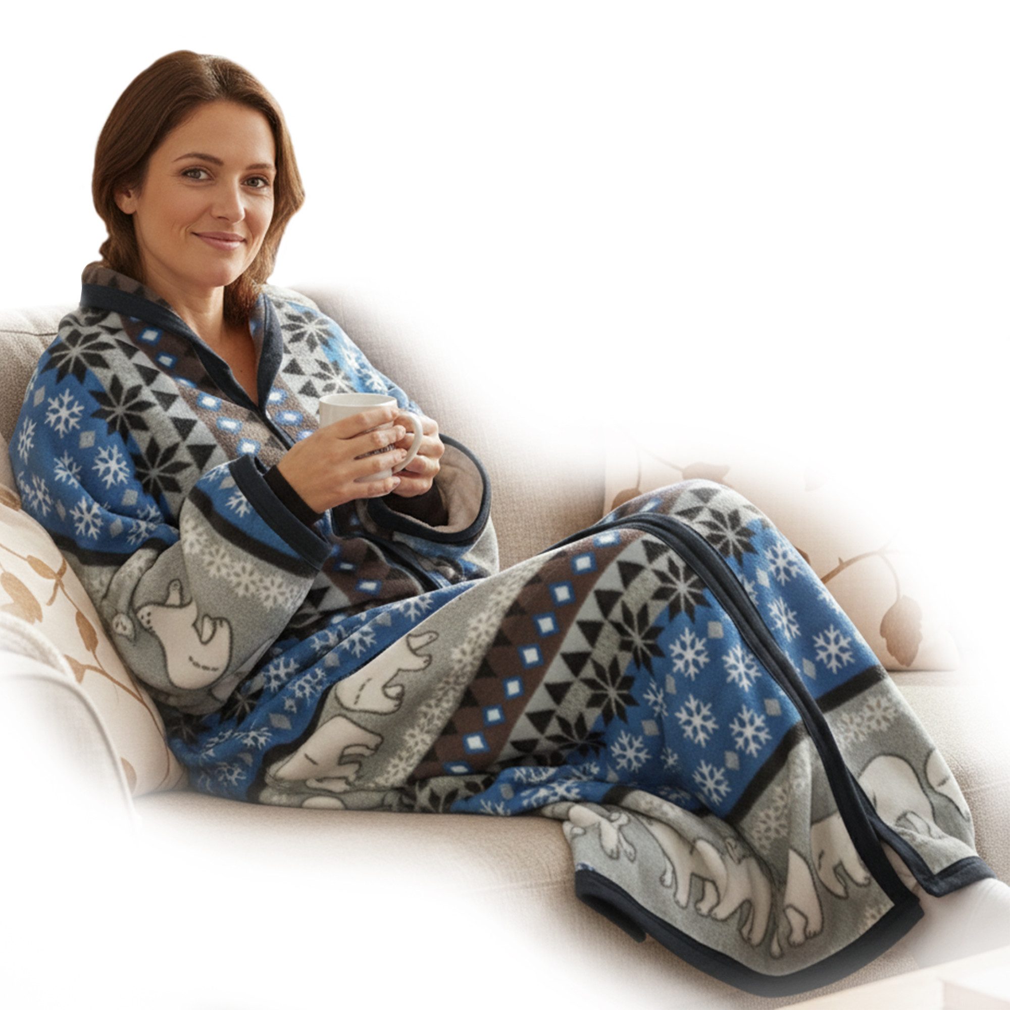 Wohndecke Ärmeldecke CozyBear - tragbare Flanell günstig online kaufen