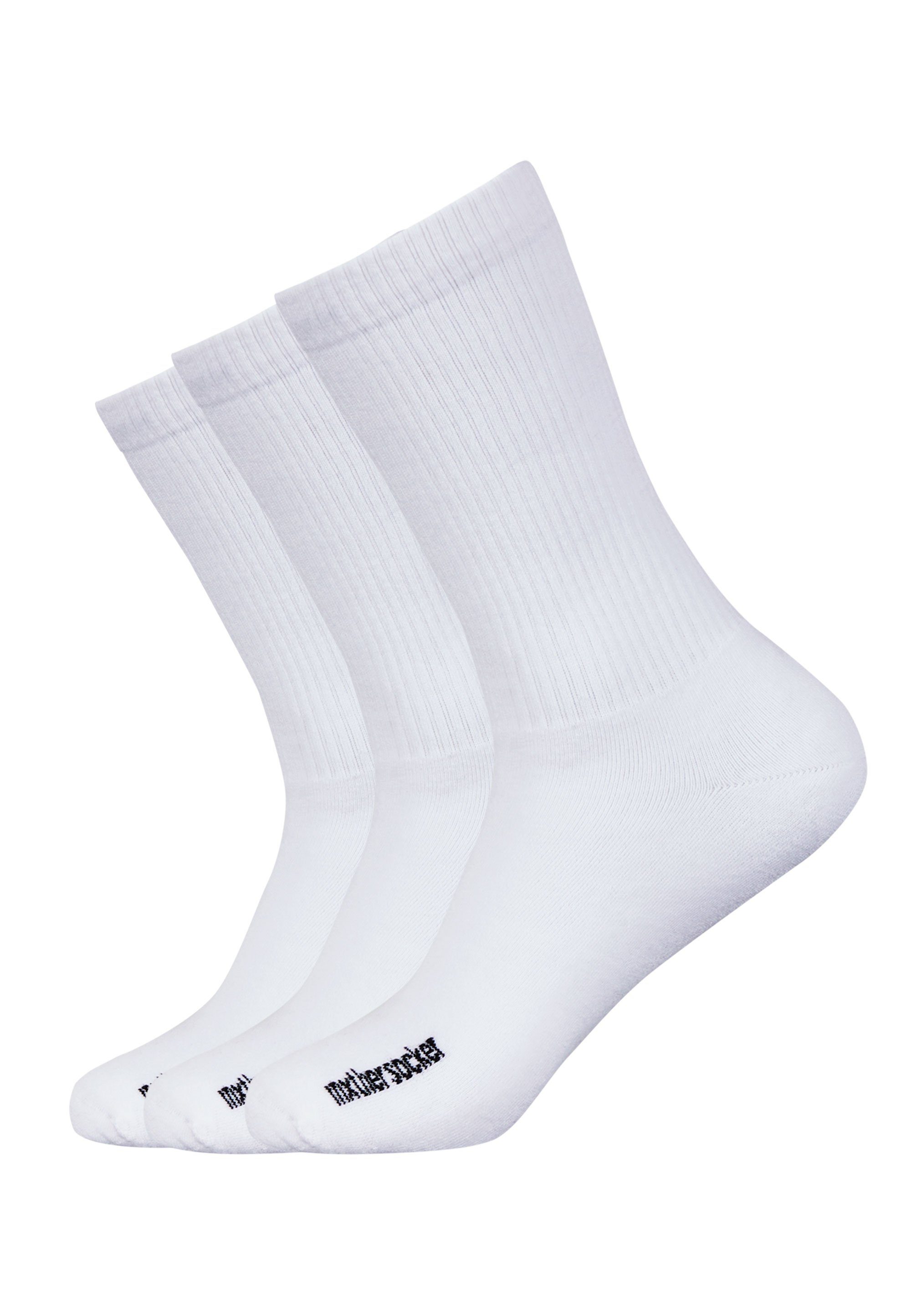 Mxthersocker Socken ESSENTIAL - THE NAKED MXTHERSOCKER (3-Paar) mit dezentem Markenschriftzug weiß