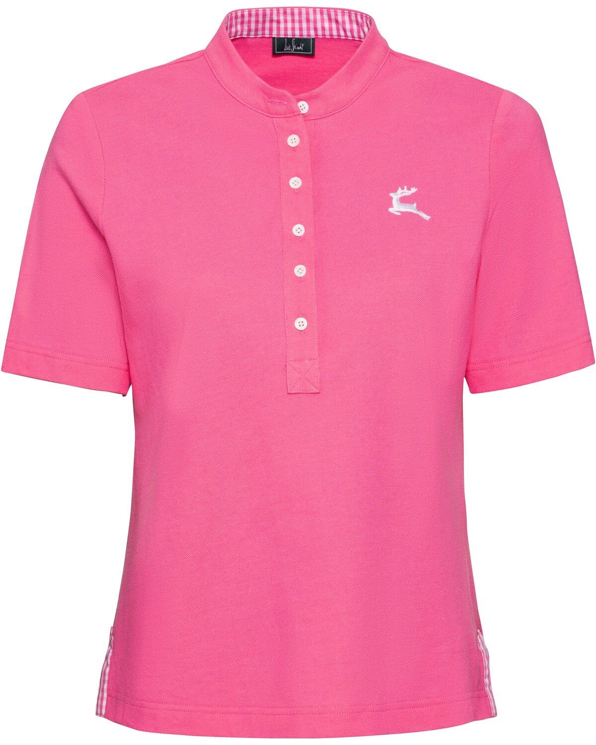 Luis Steindl T-Shirt Piqué-Shirt mit Vichykaro-Details