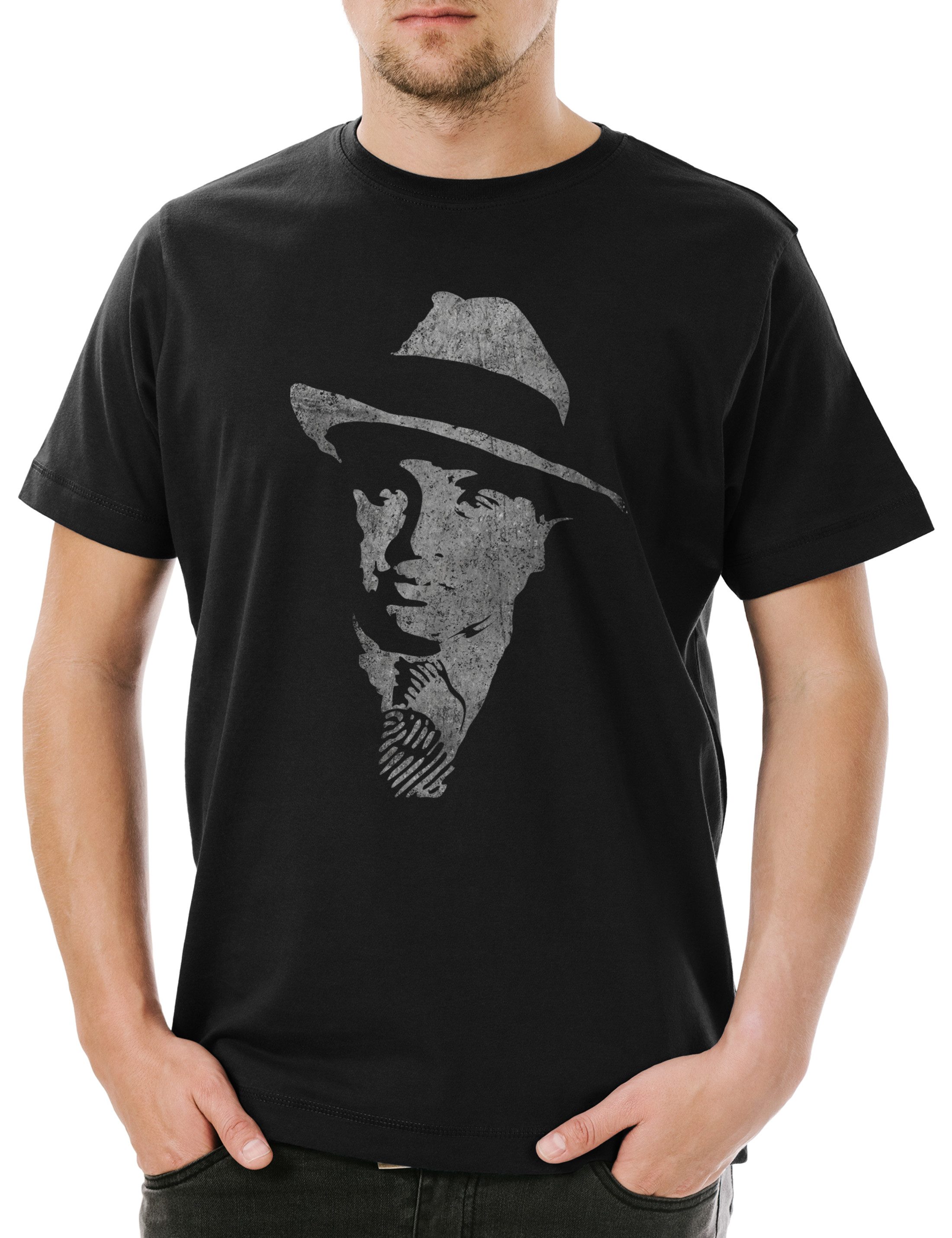 Print-Shirt Al Capone Vintage Portrait Herren T-Shirt Mafia Mob Familia Chicago