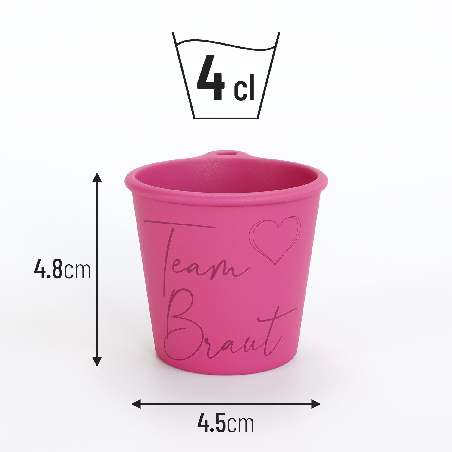 SoPro Schnapsglas 12x Schnapsbecher Plastik 4 cl wiederverwendbar, Pinnchen zum Umhängen