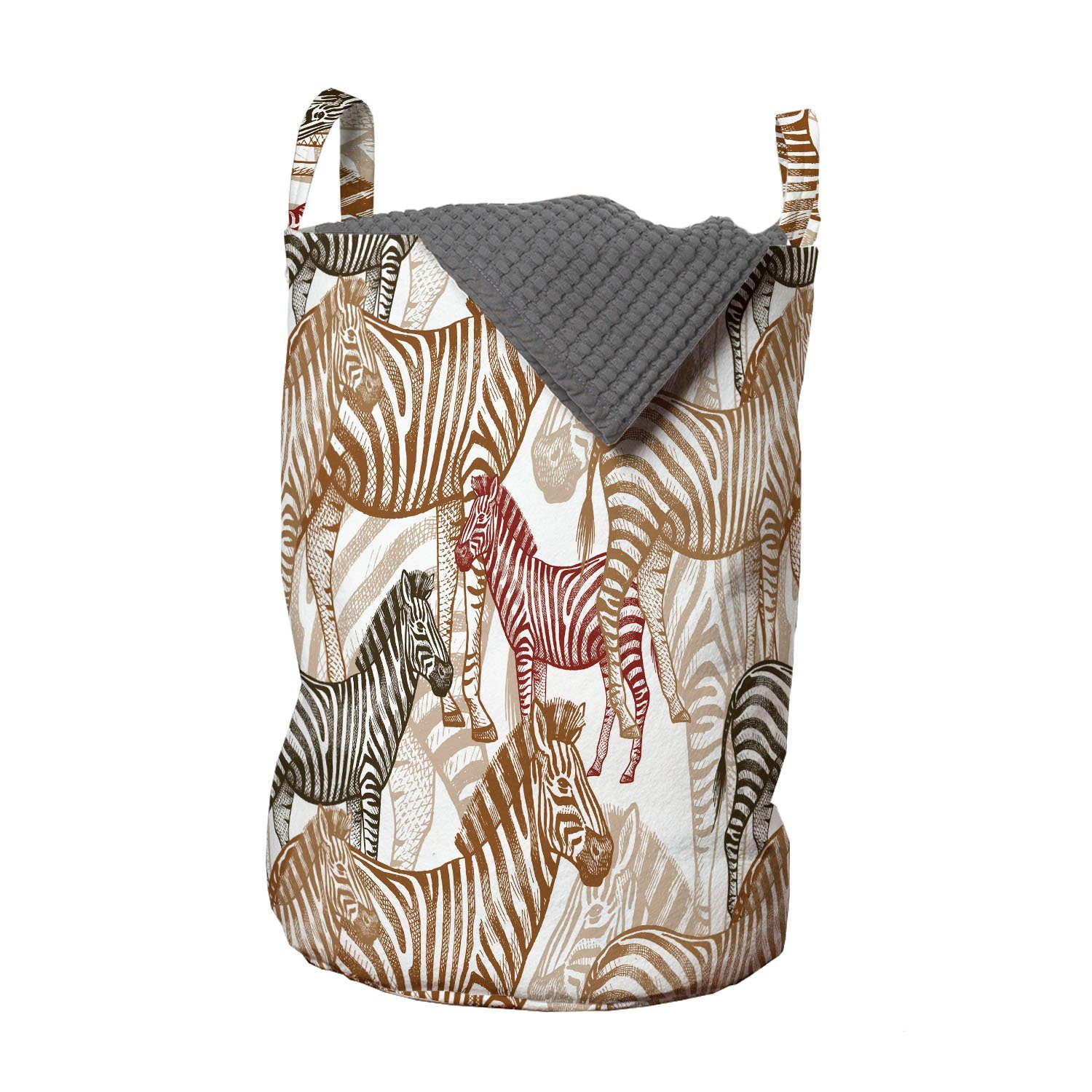 Griffen Wäschesäckchen Zebra Camo Wäschekorb für Waschsalons, mit Kordelzugverschluss Abakuhaus