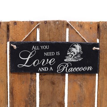 Dekolando Hängedekoration Waschbär 22x8cm All you need is Love and a Raccoon