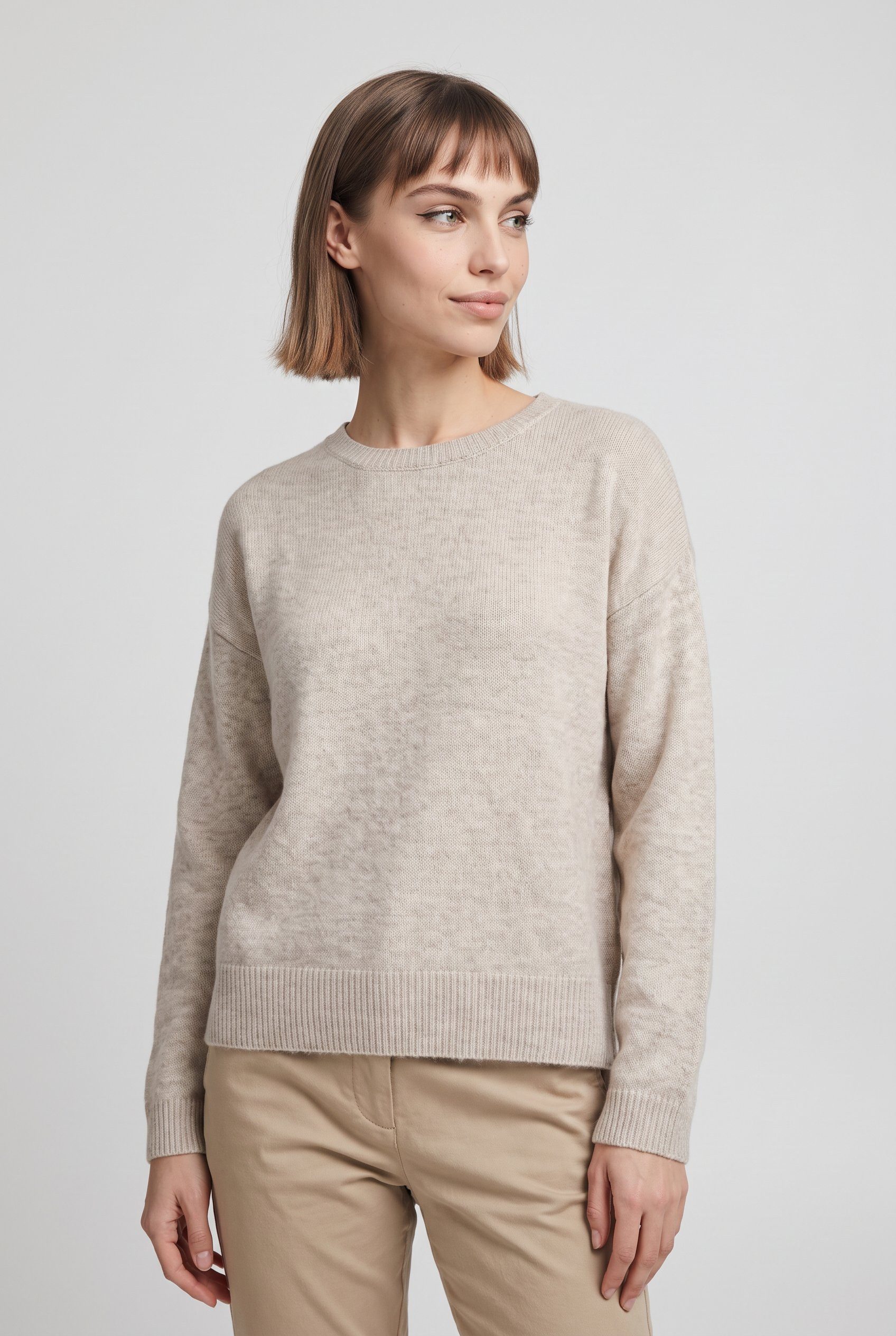 ONLY Strickpullover ONLOLIVIA LS O-NECK CC KNT Materialmix, regular fit