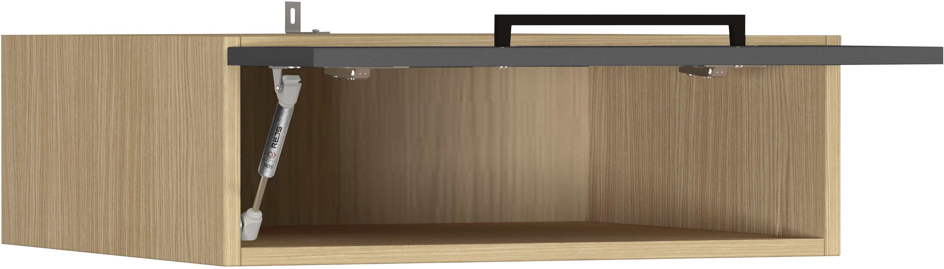KOCHSTATION Aufsatzschrank Luna, Hängeschrank, Küchenhängeschrank, Made in Italy B/T/H: 60×60×20 cm, zusätzlicher Stauraum über der Arbeitsfläche