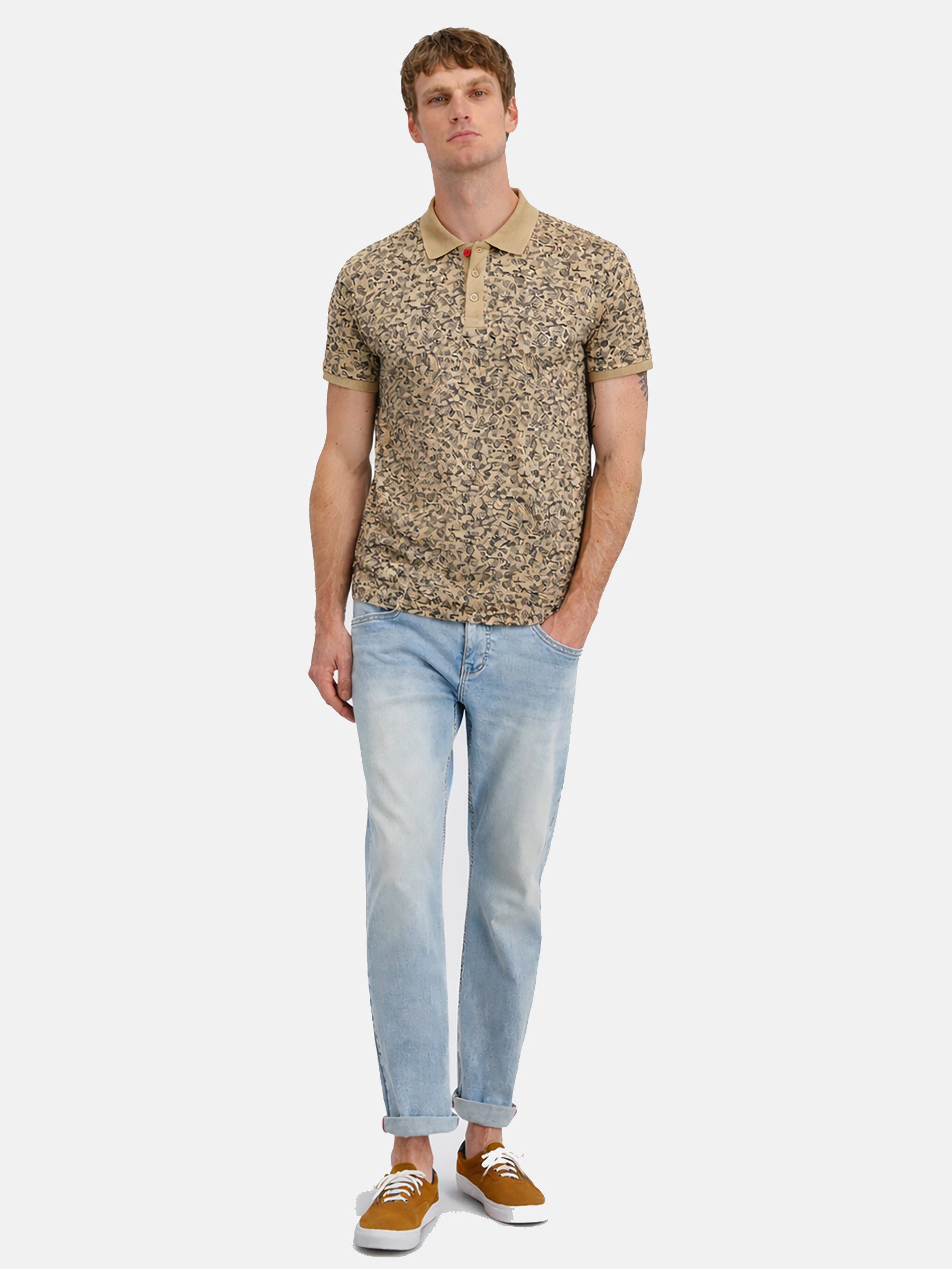 TIMEZONE Poloshirt Alloverprint Design mit klassischer Knopfleiste und Komfort (1-tlg) Printed Poloshirt