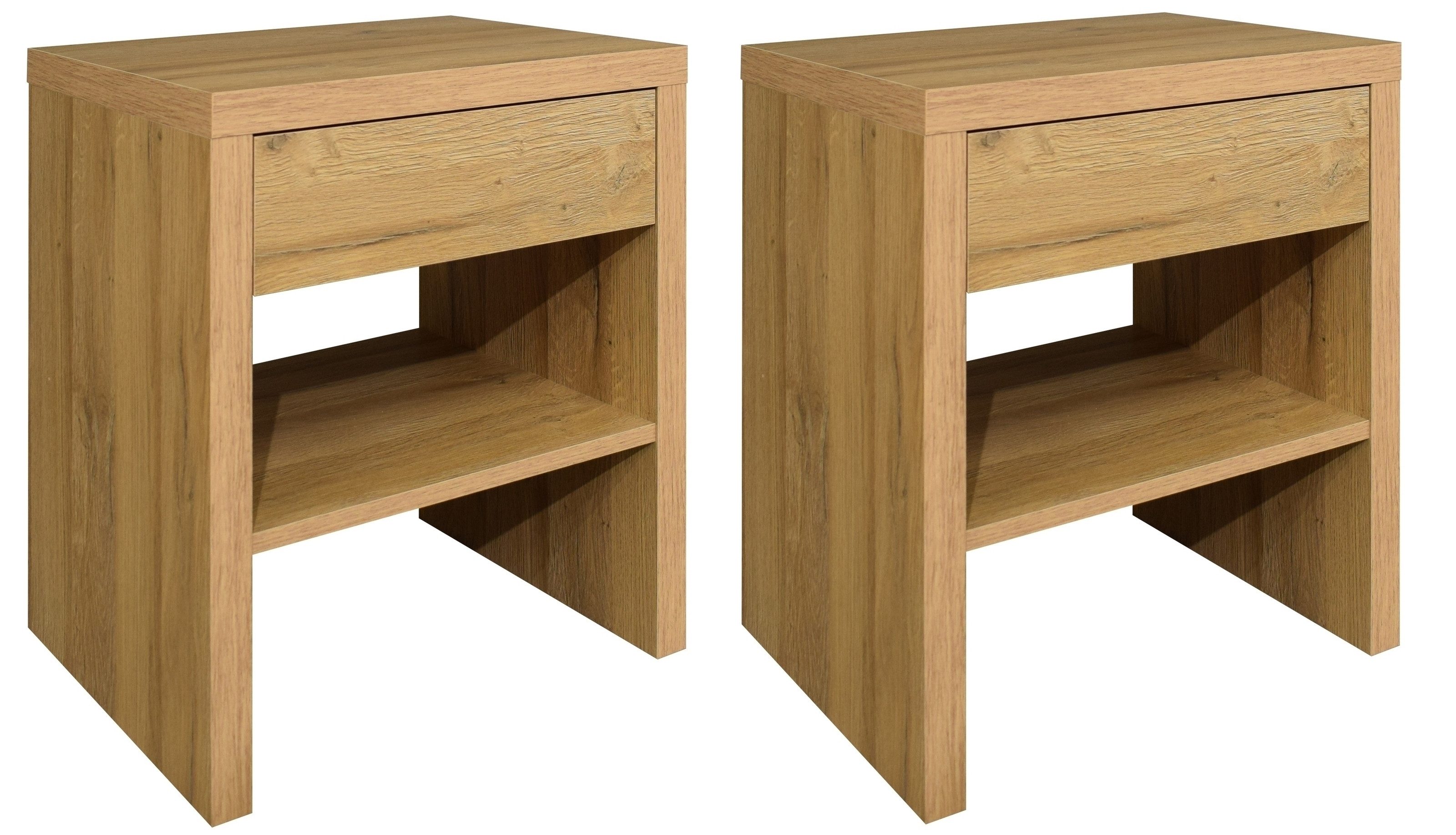 freiraum Nachtkommode Five, (2er-Set) in Eiche sanremo hell - 44x52x36 (BxHxT)