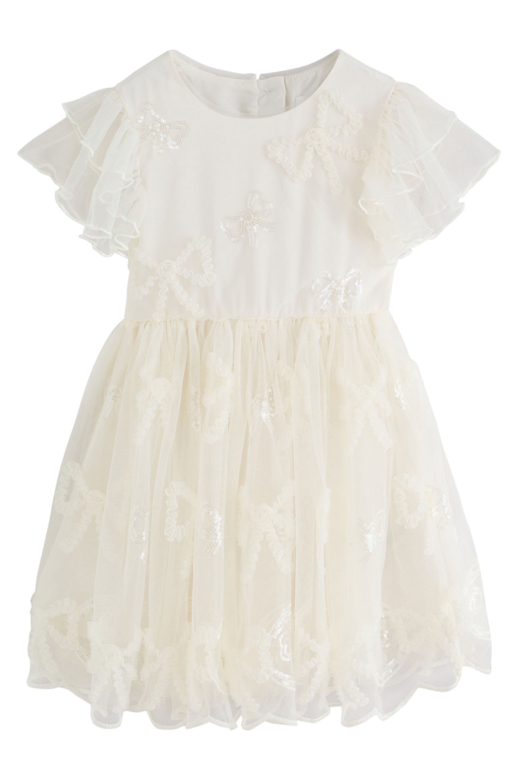 Next Partykleid Festliches Mesh-Kleid mit Schleife und Verzierung (1-tlg)