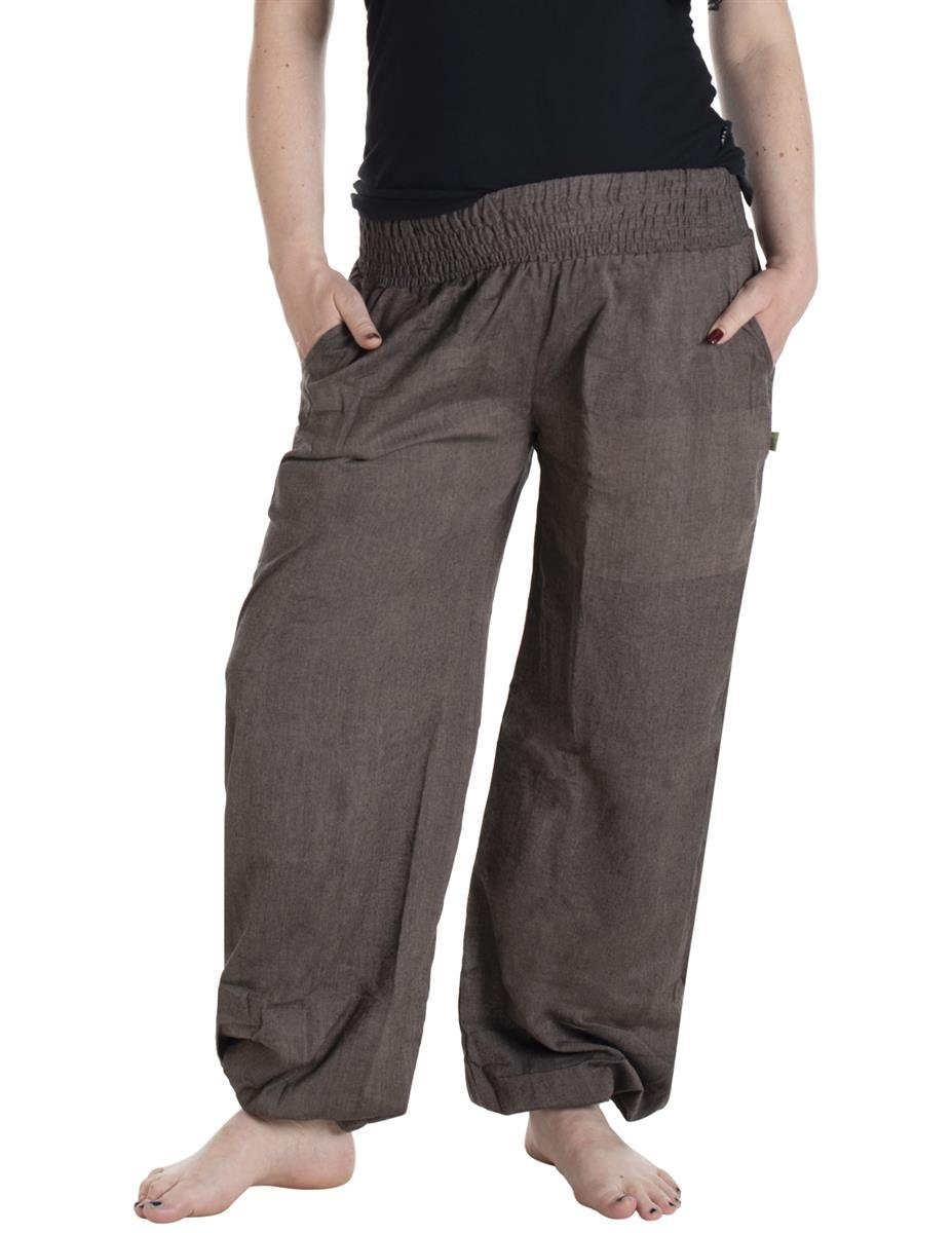 Lange Vishes Haremshose Yogahose Baggyhose, Schlupfhose Einheitsgröße Sommerhose Hippie, steinbraun