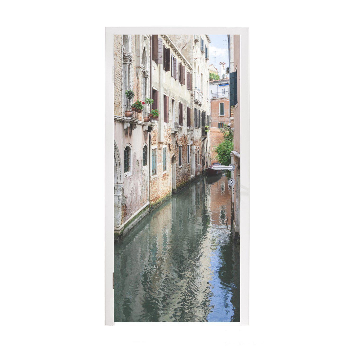 in Türaufkleber, Venedig, 75x205 (1 bedruckt, Matt, cm MuchoWow für Gebäude Türtapete Fototapete Tür, St),