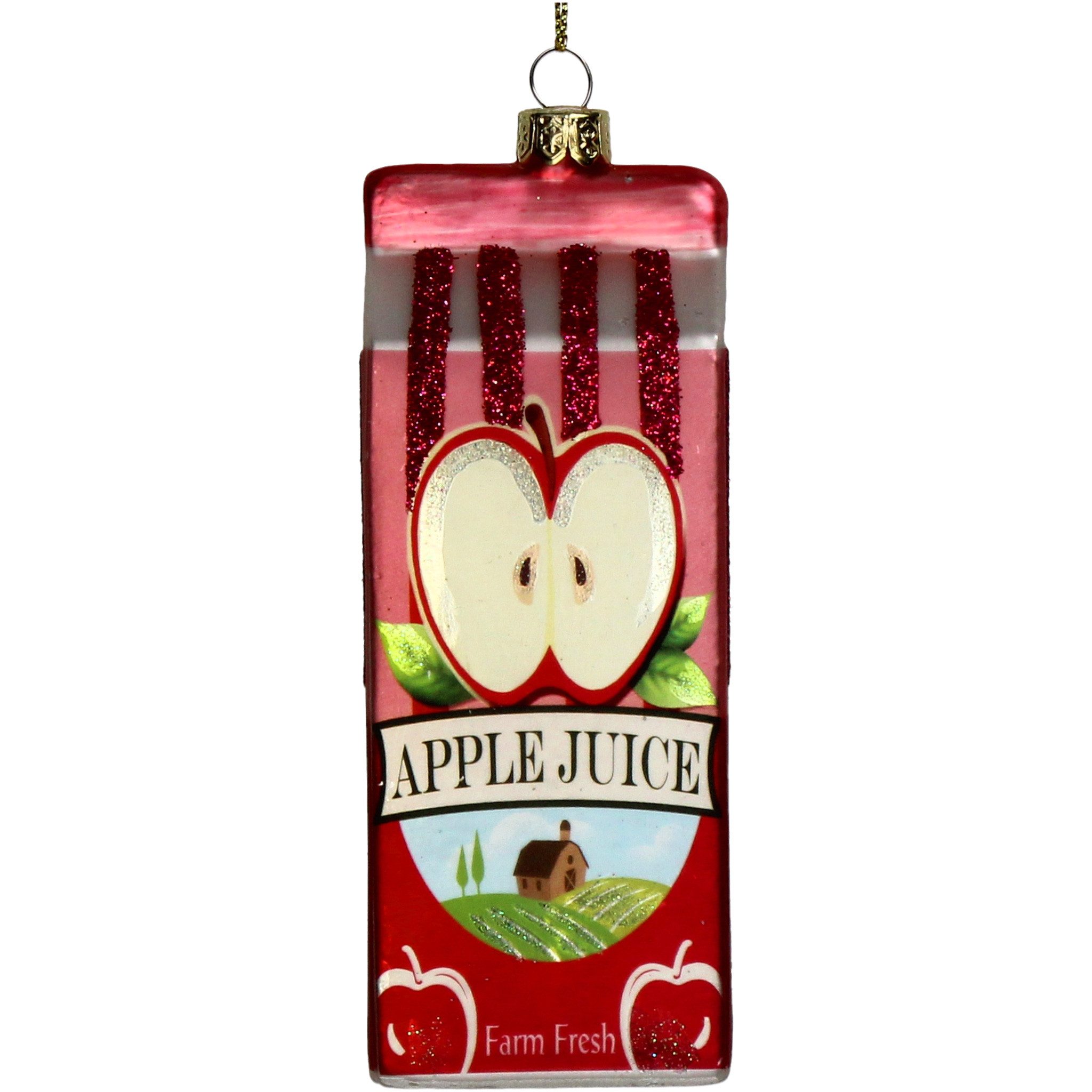 HD Collection Christbaumschmuck, Christbaumschmuck 13cm Glas Apfelsaft Figur Rot