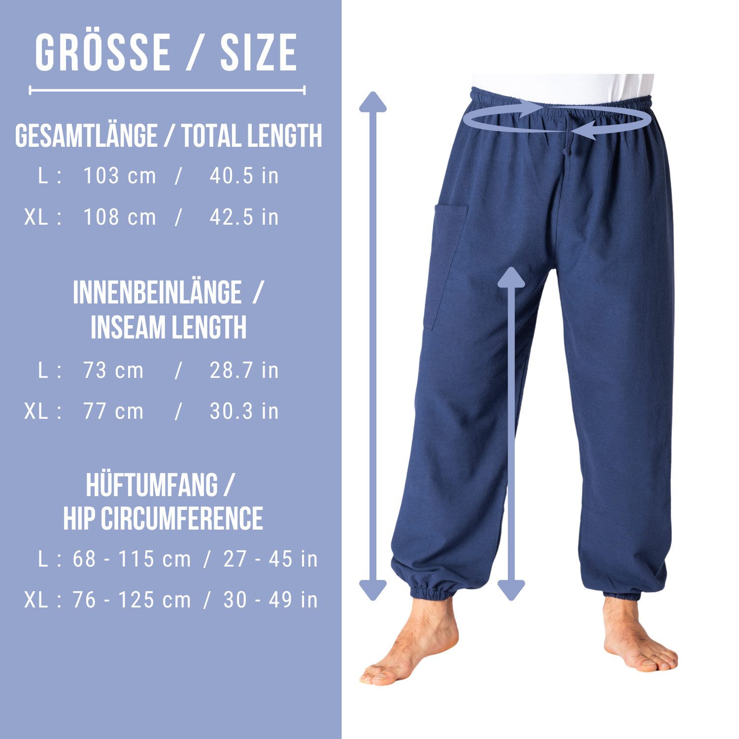 PANASIAM Relaxhose Loungehose einfarbig aus 100% Baumwolle bequeme Muckhose Relaxhose Unisex für Damen & Herren lässige Haremshose schlichte Freizeithose
