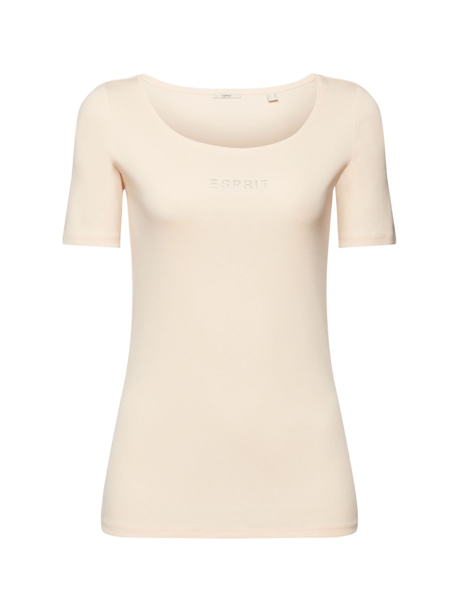 (1-tlg) Glitter-Logo mit Jersey-T-Shirt PEACH T-Shirt Esprit