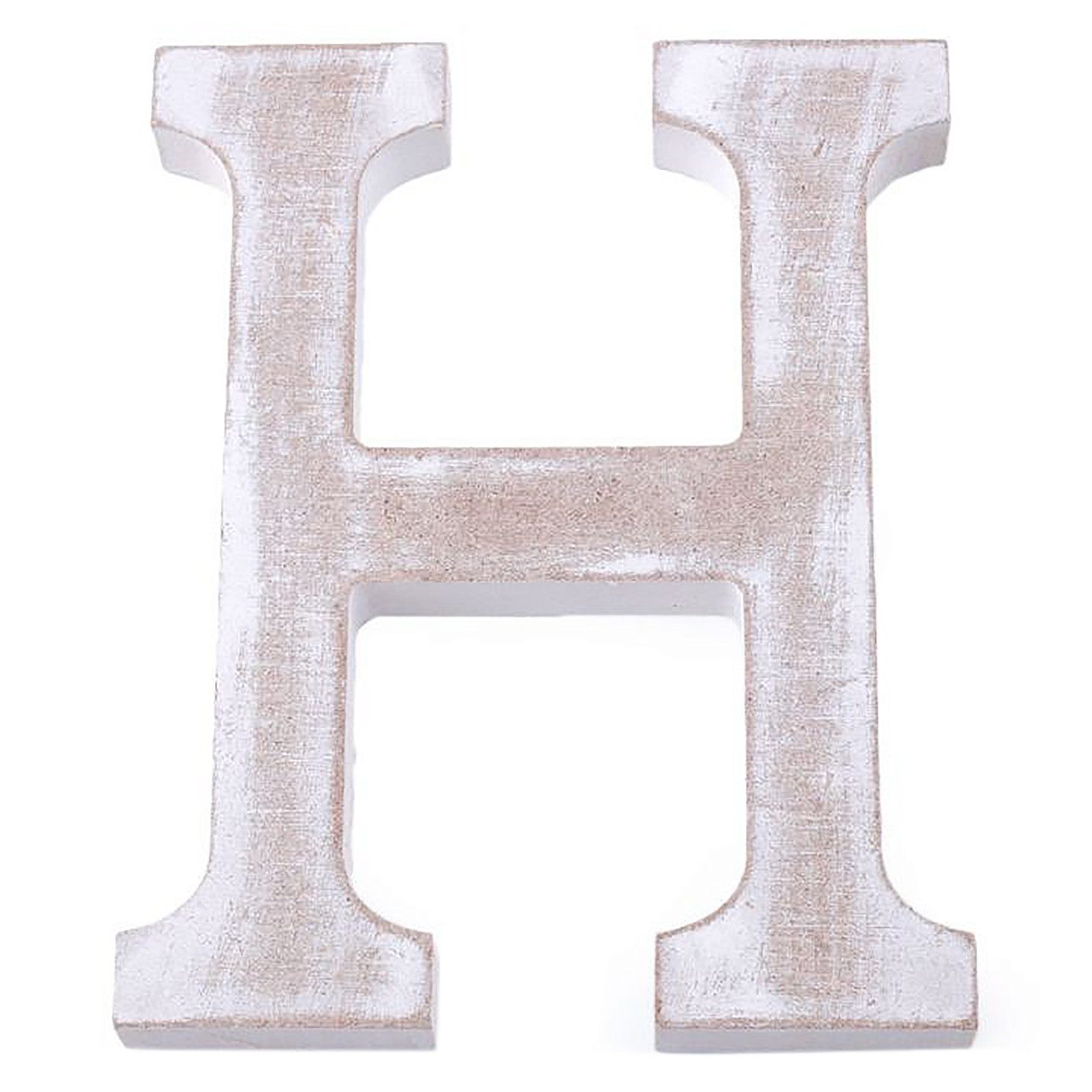 maDDma Deko-Buchstaben 3D Holzbuchstabe 11 cm, weiß-vintage, Einzelbuchstabe "H". € 2,47, (€ 2,47 pro 1 Stk).
