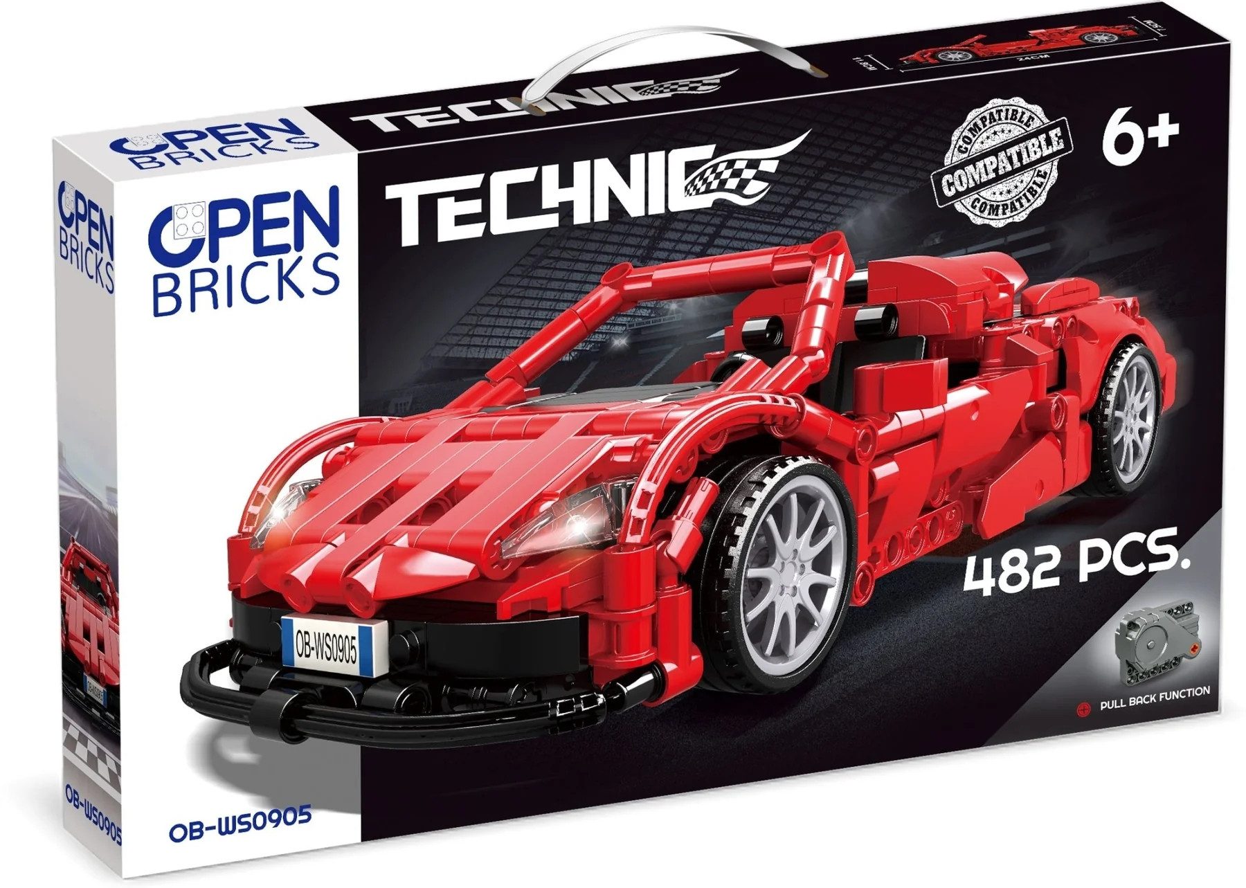 Open Bricks Open Bricks Sports Car Red Konstruktions-Spielset