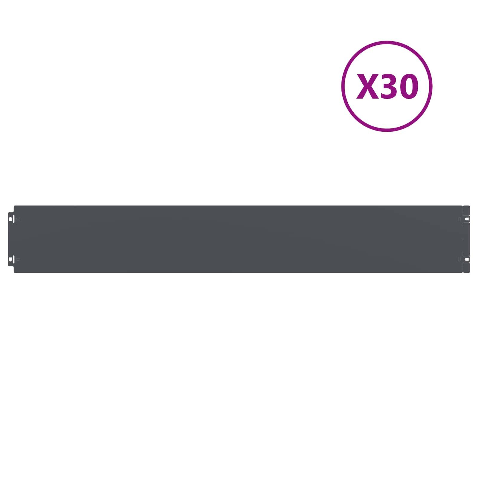 vidaXL Beetumrandung Rasenkante 30 stk. 15 x 103 cm Stahl Anthrazit