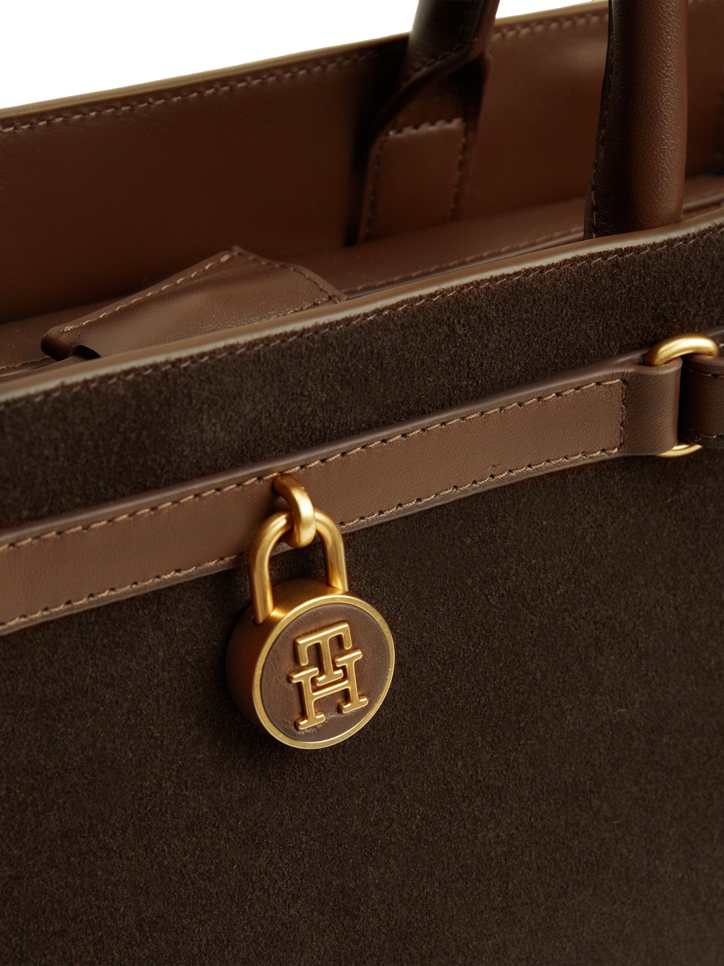 Tommy Hilfiger Handtasche AMERICAN ICON TOTE SUEDE, Damen Umhängetasche, Schultertasche mit TH-Schmuckschloss – Bild 5 von 5