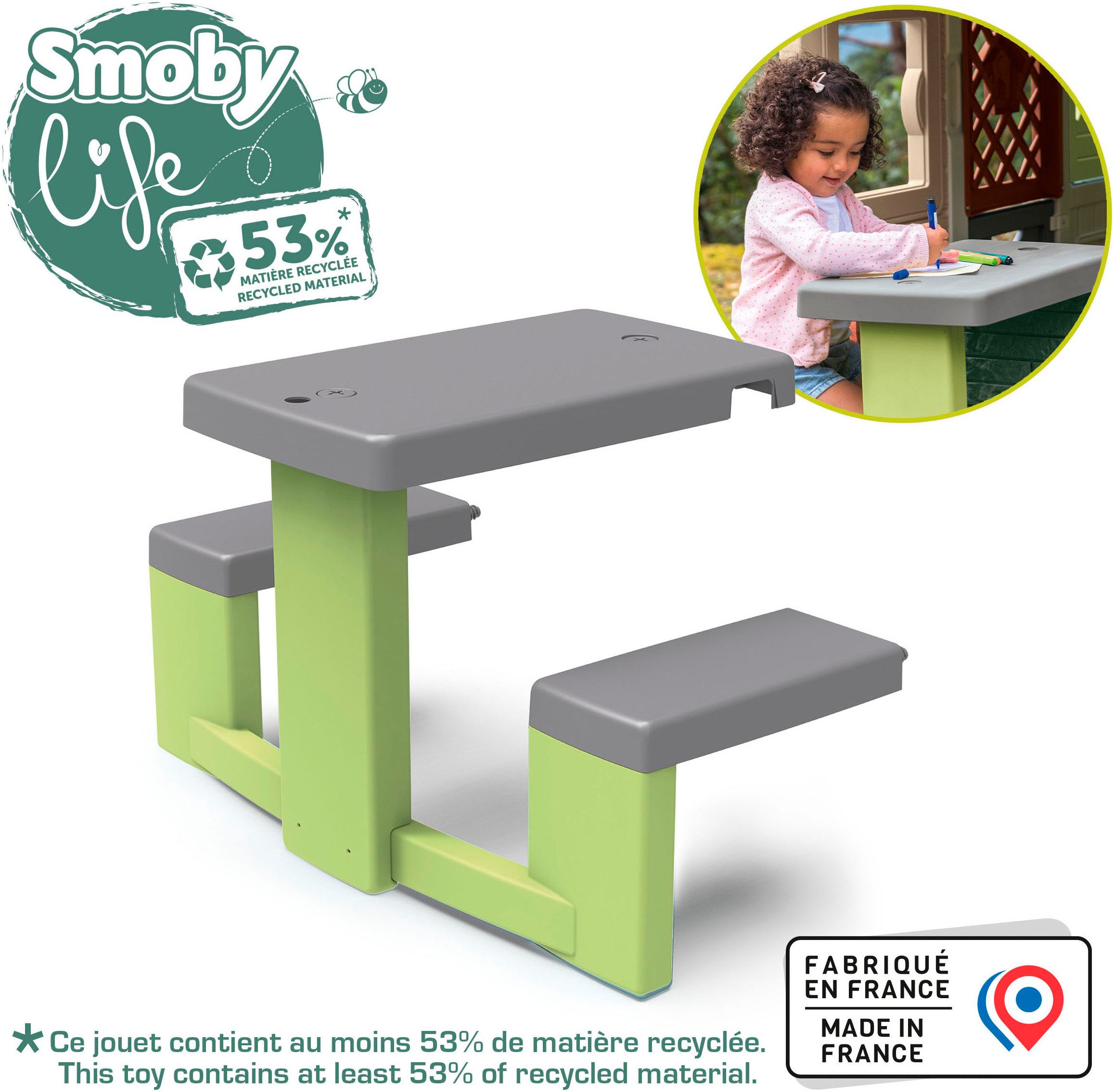 Smoby Gartentisch Smoby Life, Spielhaus Zubehör Picknicktisch, Made in Euro günstig online kaufen