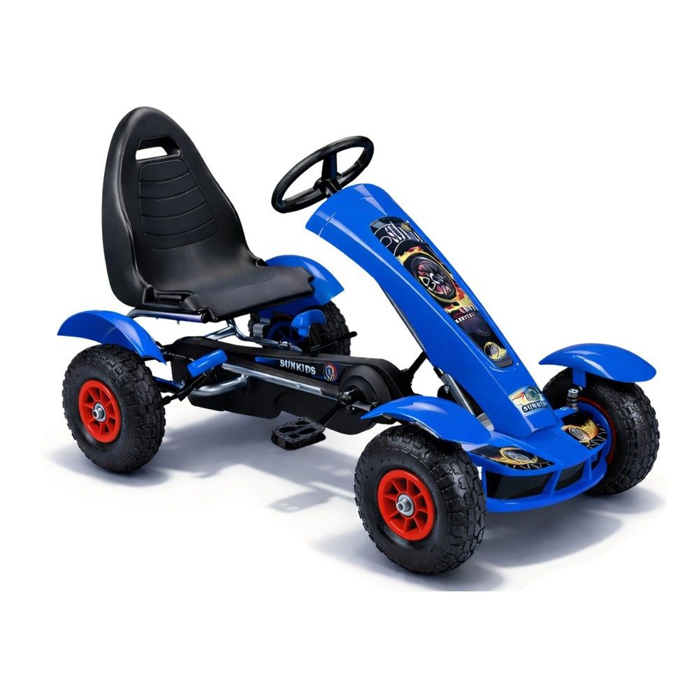 LEAN TOYS Go-Kart Tretauto Kinderrennwagen Pedalfahrzeug, Luftreifen, Handbremse, Pedalantrieb, bis 50 kg