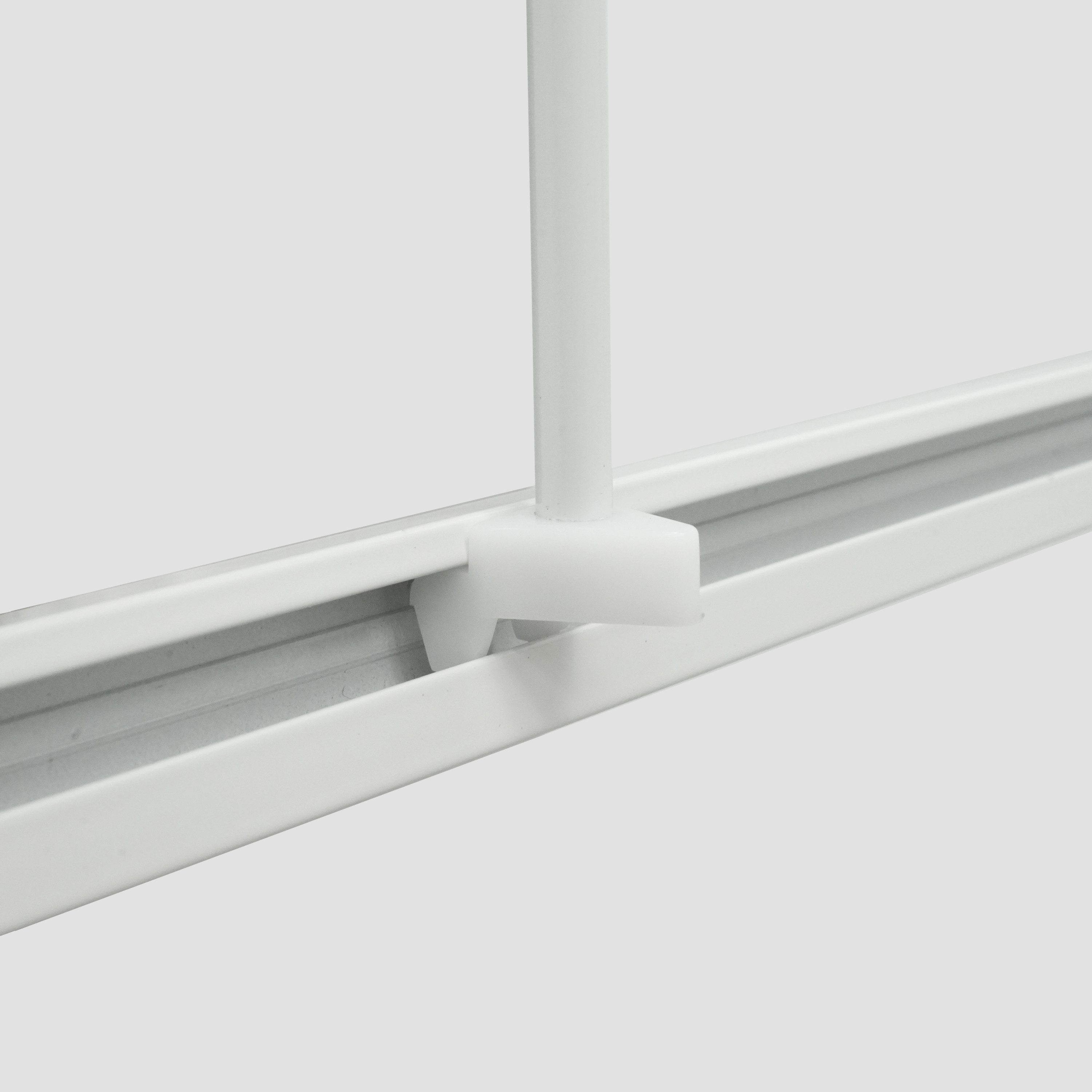 Euroshowers GmbH Duschvorhangstange Proffs U-Form Weiß 90 × 90 × 90 cm, 0-läufig, Wand, Schrauben, Aluminium, Inklusive Deckenhalterung 60cm,Verbindungsstücken  – Bild 5 von 5