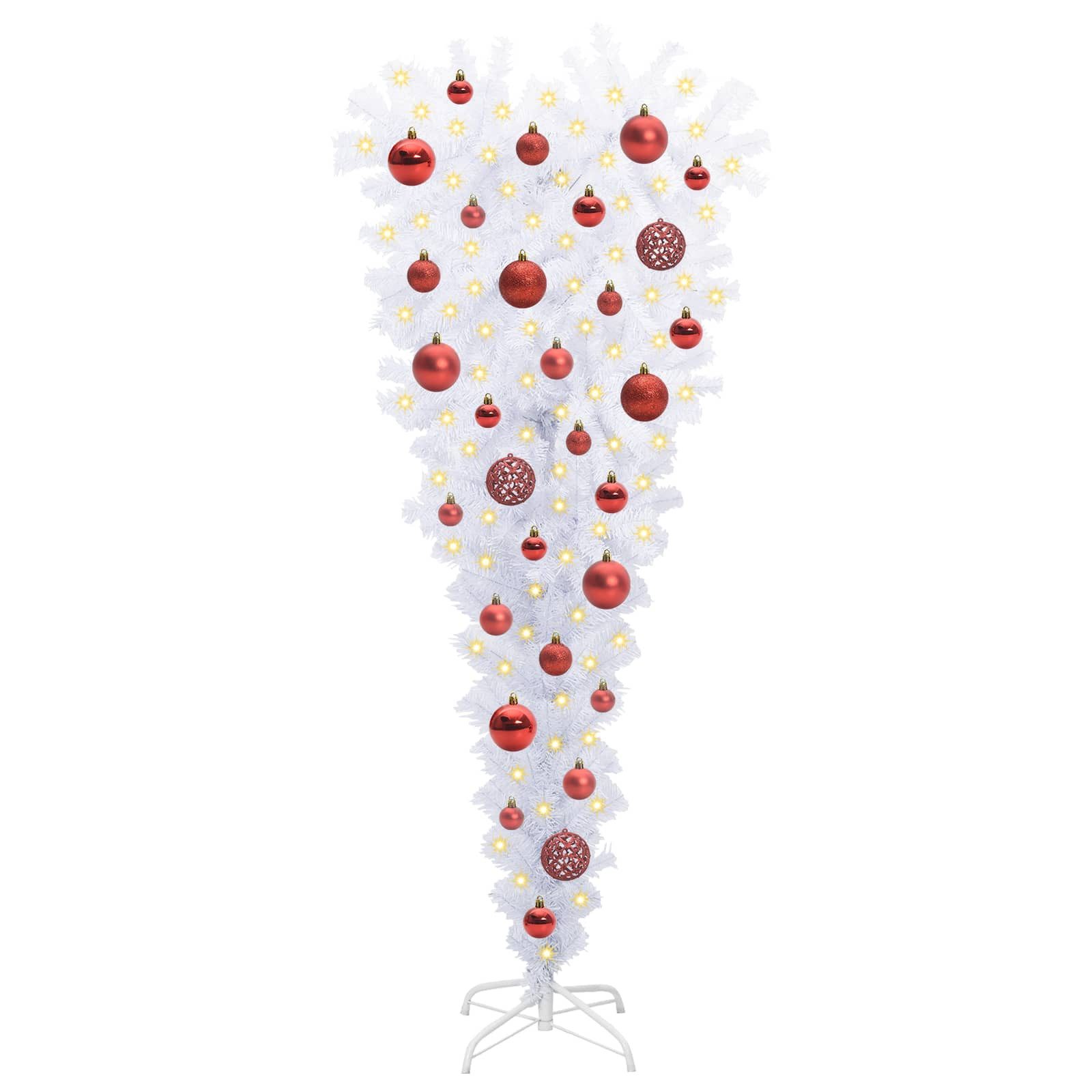 vidaXL Künstlicher Weihnachtsbaum Künstlicher Weihnachtsbaum Weiß 120 cm PVC und Stahl
