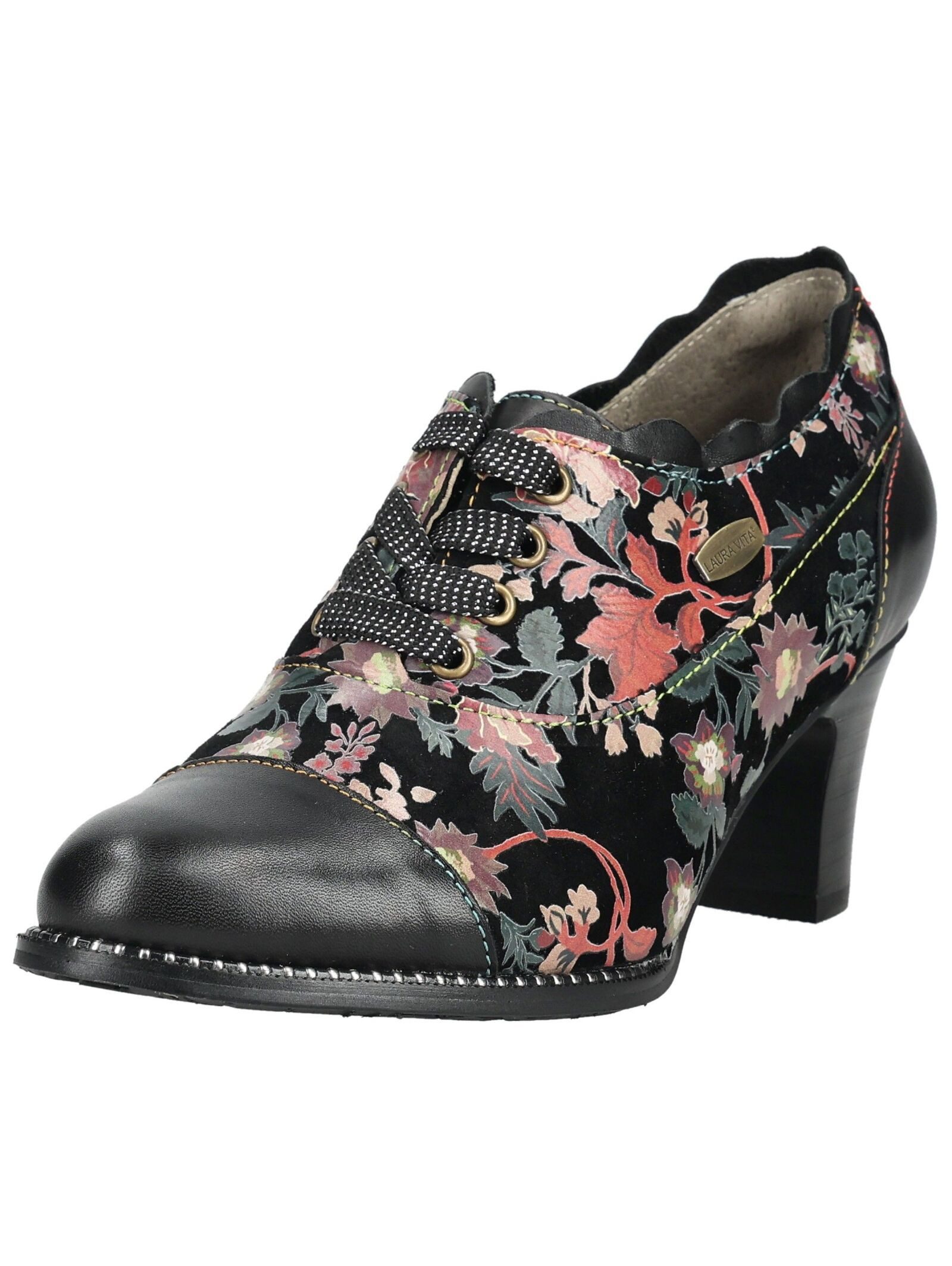 LAURA VITA Pumps Leder/Textil . Schnürpumps