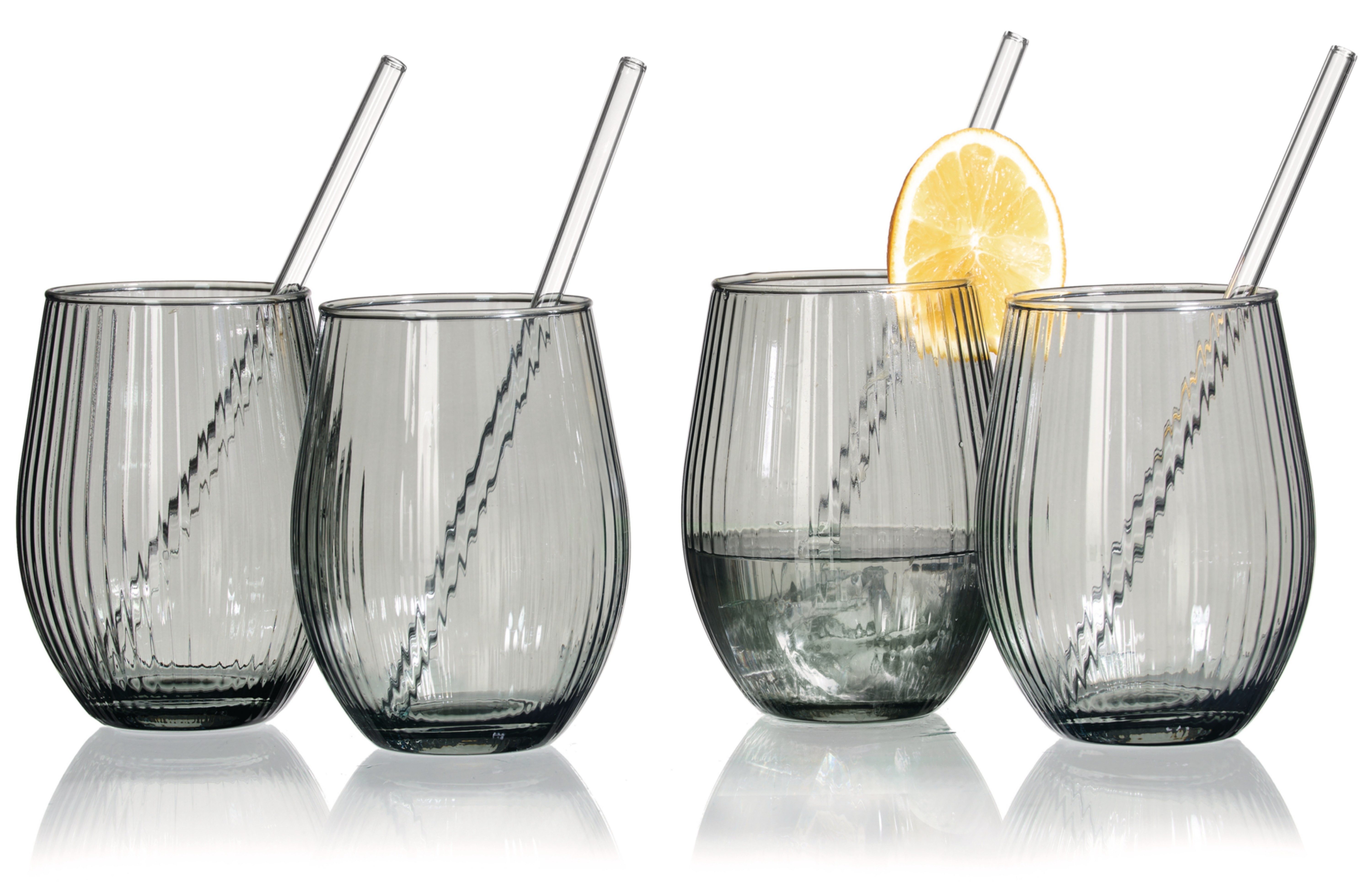 Ritzenhoff & Breker Gläser-Set Spritz, Longdrinkglas, 8-tlg., Glas, inkl. Glas-Trinkhalme, 590 ml, spülmaschinenfest
