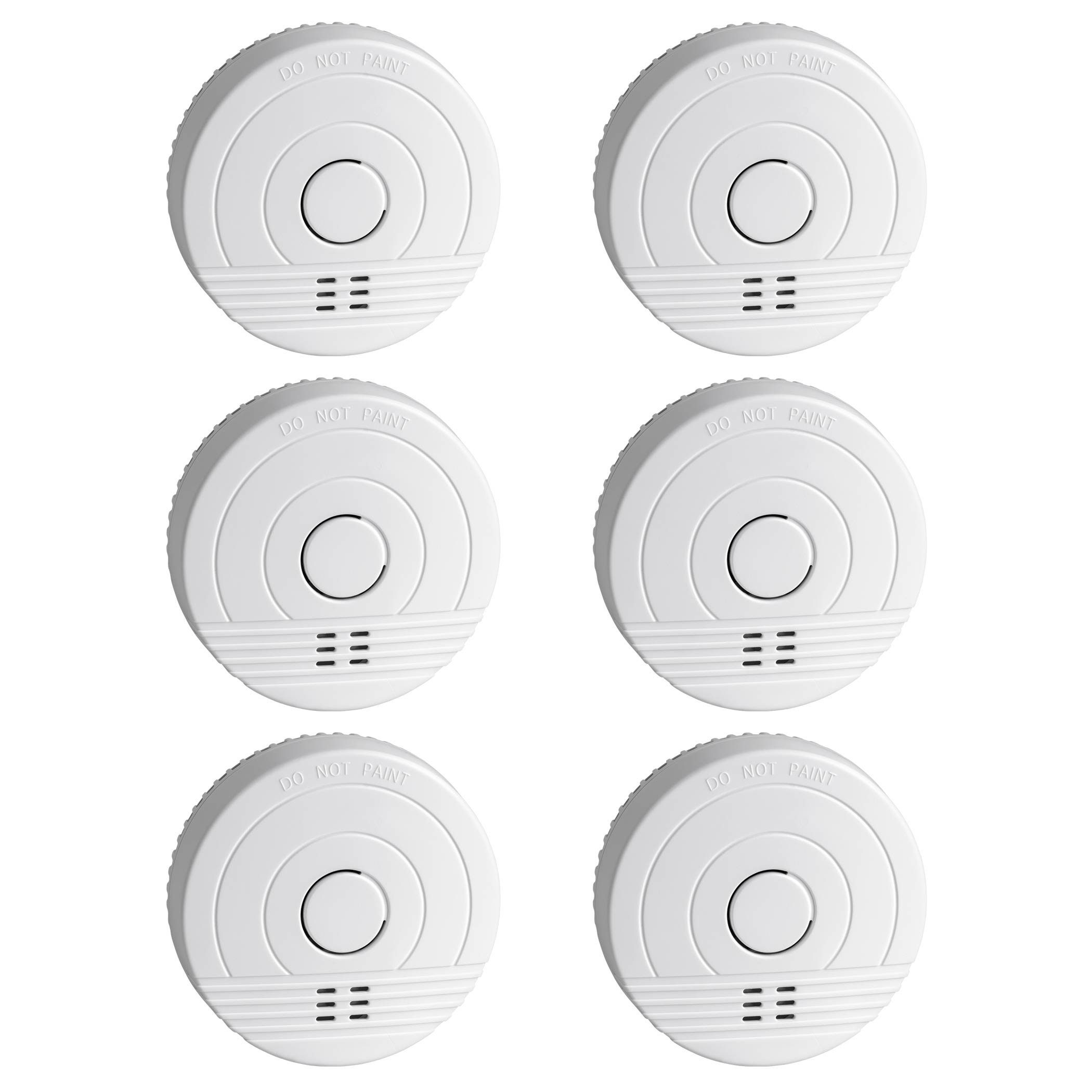 6x Rauchwarnmelder 5 Jahres Batterie, DIN EN 14604 - Rauchmelder Rauchmelder