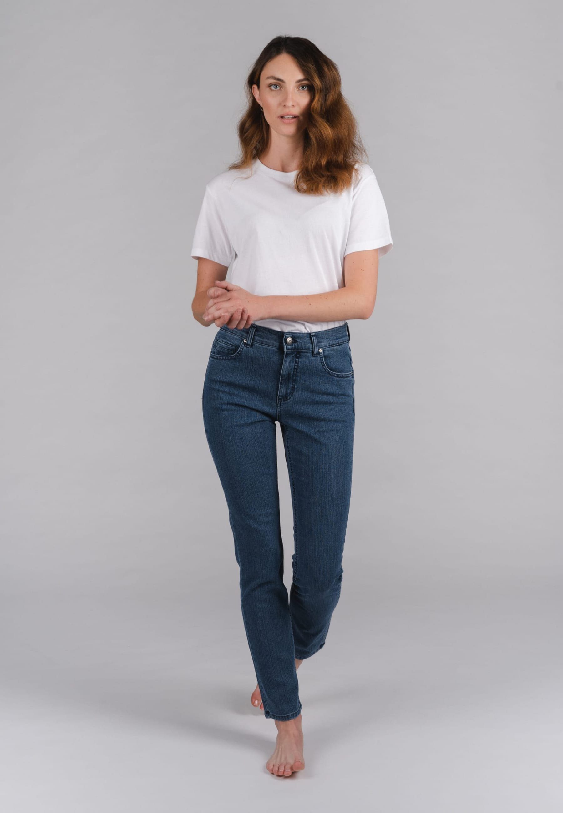 blau Cici Jeans mit Straight-Jeans ANGELS Denim sportivem