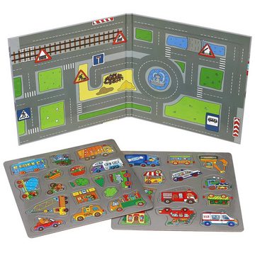 MAGNIKON Spiel, Magnetbuch Lernspielzeug Magnetspiel, Magnetbuch Autostadt 31 Magnete, Motorikspielzeug