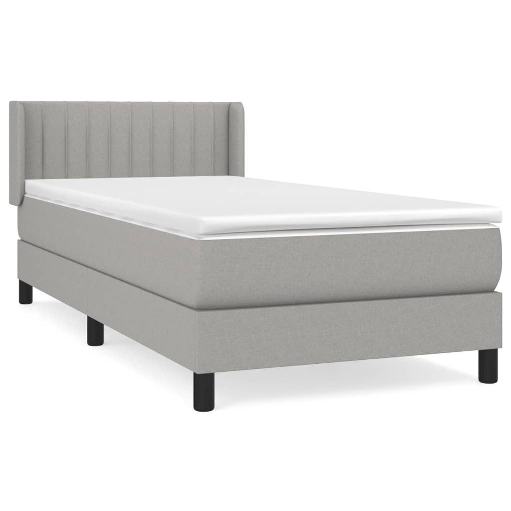 vidaXL Bett Boxspringbett mit Matratze Hellgrau günstig online kaufen