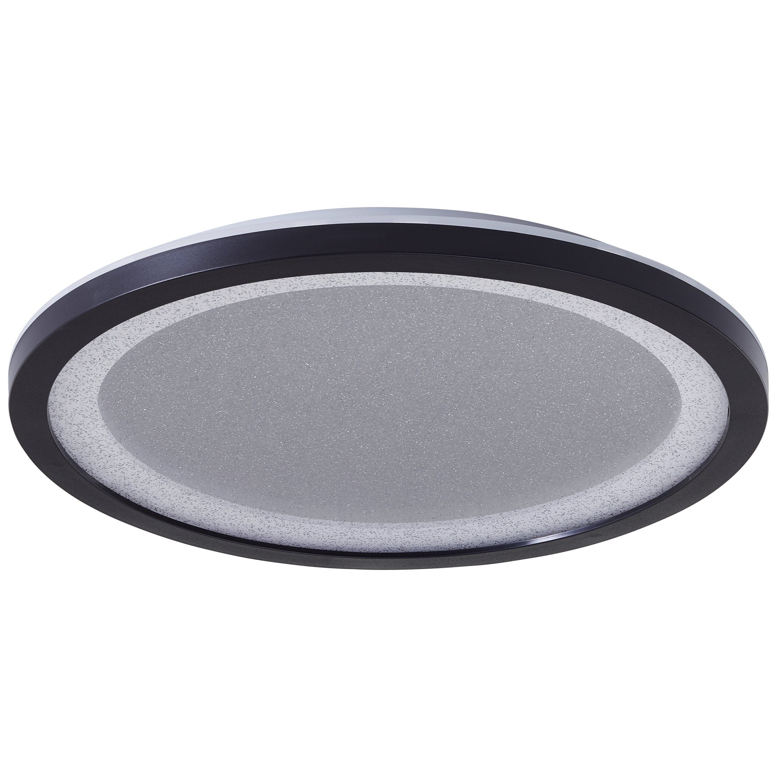 Brilliant LED Deckenleuchte Mosako, LED fest integriert, Warmweiß, LED Panel, Glitzereffekt, D 25 cm, 2300 lm, 3000 K, schwarz/weiß