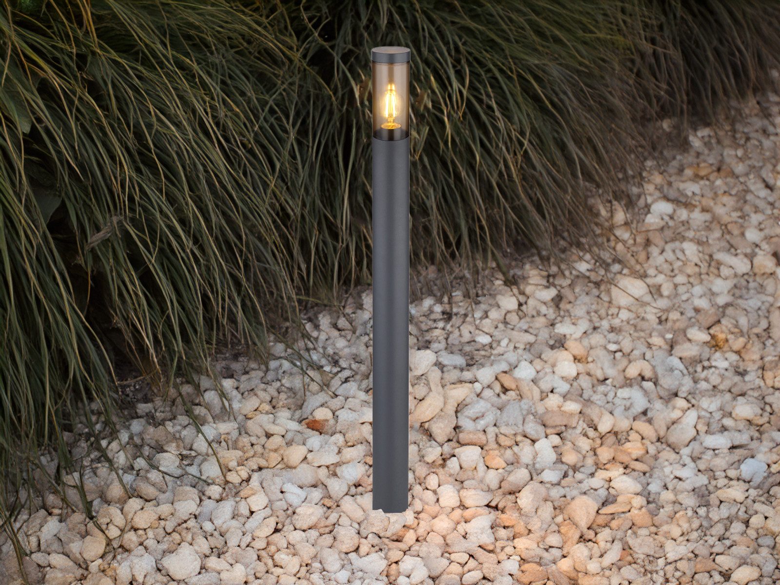 GLOBO LIGHTING LED Pollerleuchte, LED wechselbar, warmweiß, Gartenlampen mit Strom, Außen-licht für Außenbereich, Höhe 110cm