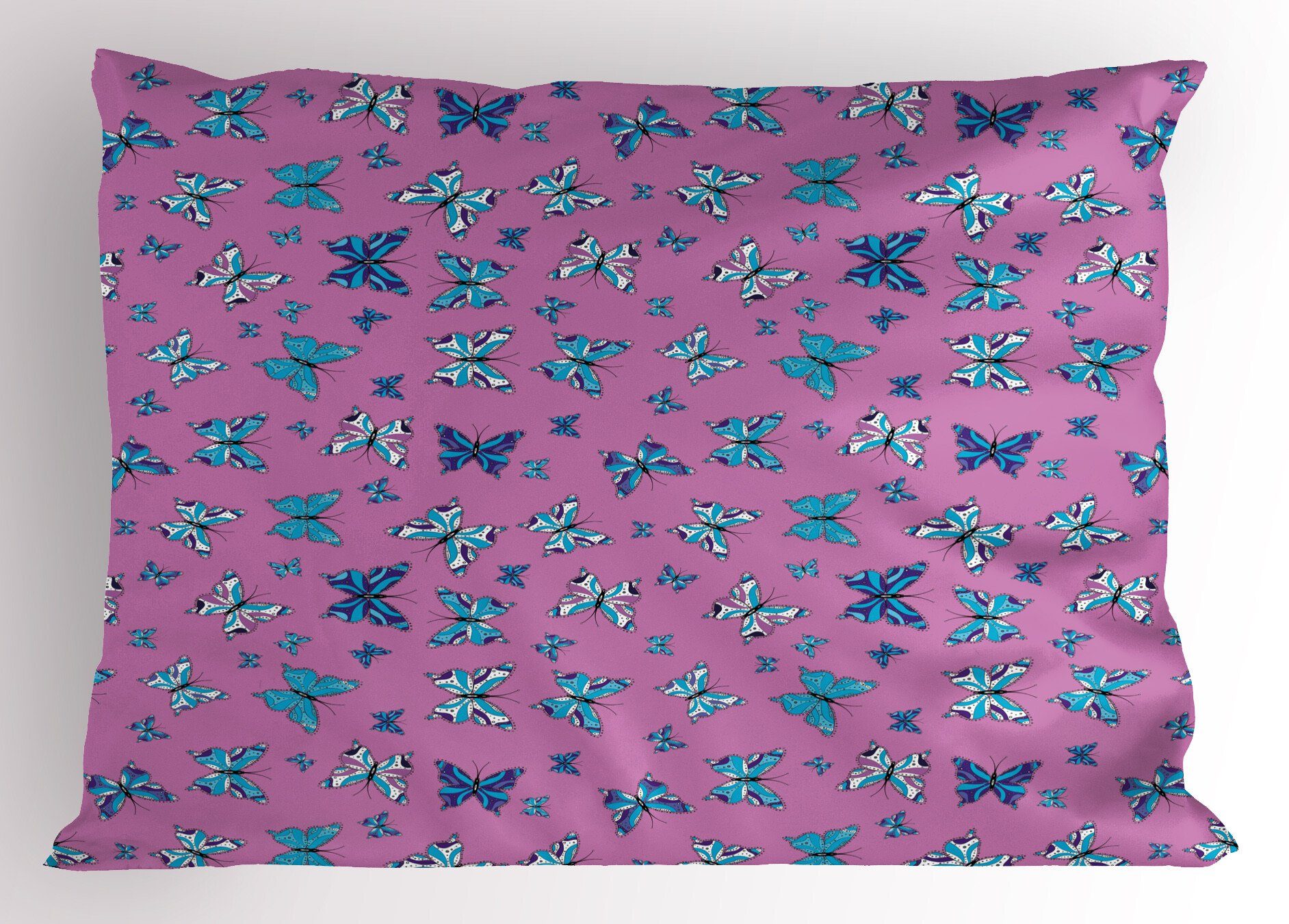 Gedruckter Blau Abakuhaus Und Dekorativer Kissenbezüge (1 Standard Kissenbezug, Pink King Size Schmetterlinge Stück),