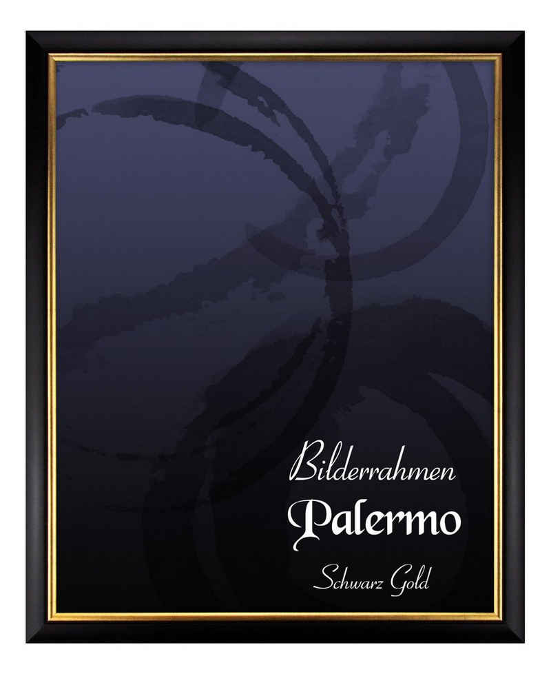 BIRAPA Einzelrahmen Bilderrahmen Palermo, (1 Stück), 20x25 cm, Schwarz Gold, Holz