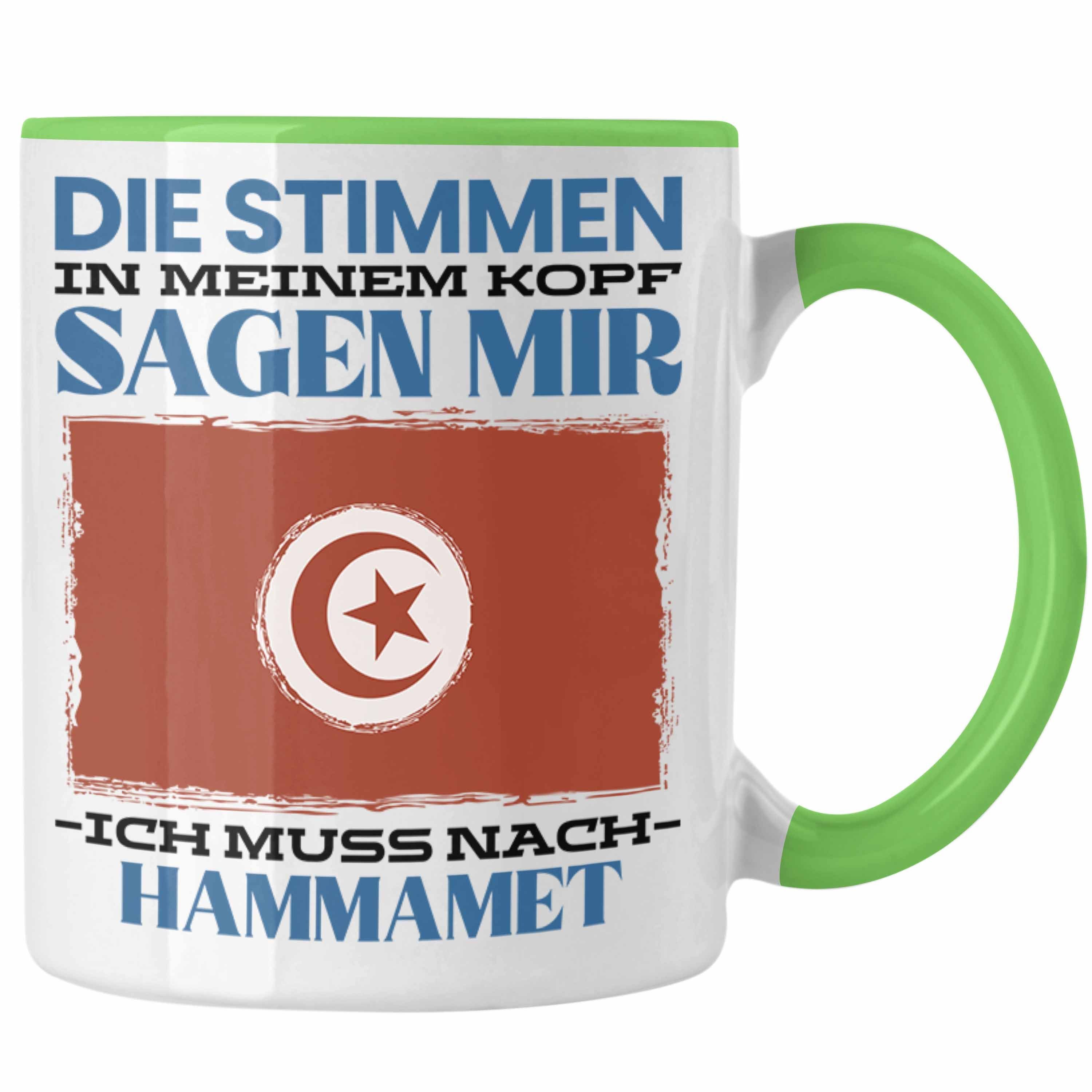 Trendation Tasse Hammamet Tasse Urlaub Heimat Geschenk Spruch Tunesien Geschenkidee Grün | Teetassen