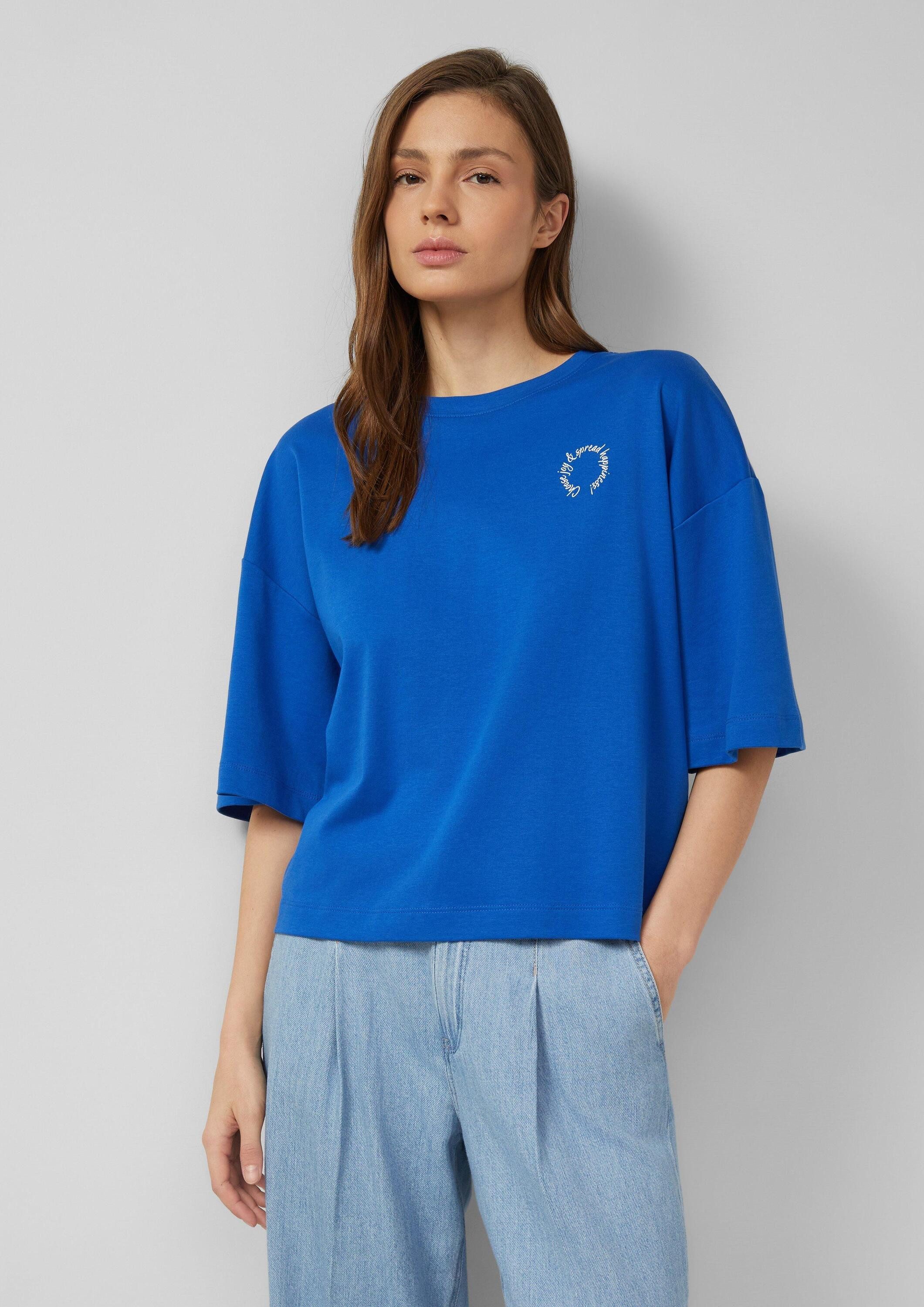 s.Oliver Kurzarmshirt T-Shirt T-Shirt mit Front- und Rückenprint im Relaxed Fit