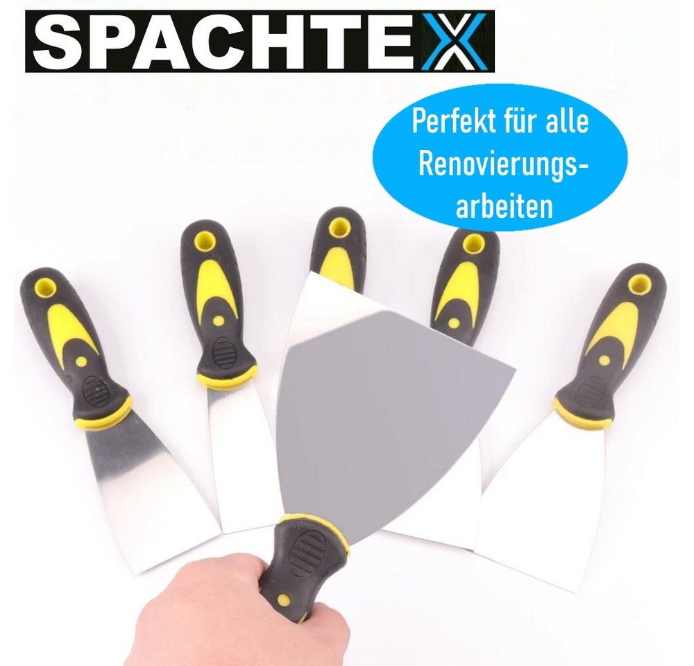 Thumbnail - MAVURA Malerspachtel SPACHTEX Spachtel Set Edelstahl Malerspachel (5-St., Schmalspachtel [5tlg) Trockenbauspachtel Fläch...