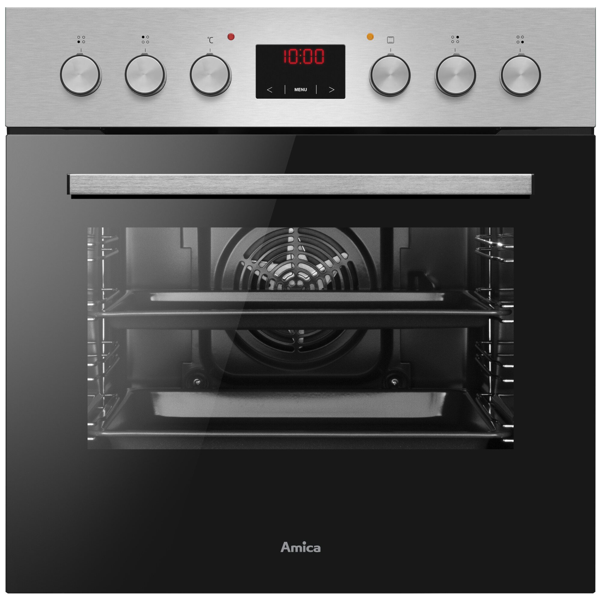 Amica Elektro-Herd-Set ACHE 9335 E, mit Teleskopauszug nachrüstbar, Steam Clean, Komfortables Kochen und Backen mit klarer und einfacher Handhabung