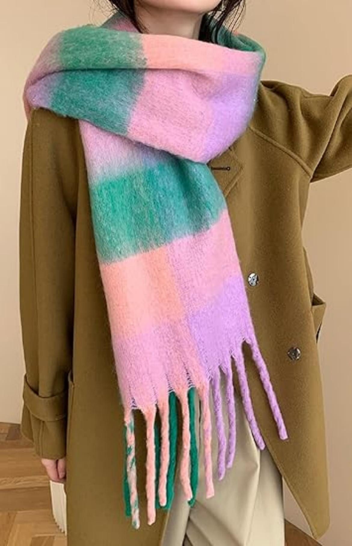 Coonoor Wollschal Damen Schal,kuschelweich Karo,Winter Schal Poncho Qualitä günstig online kaufen