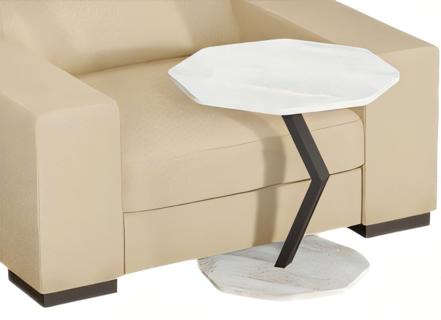 Xlmoebel Beistelltisch XLMOEBEL Beistelltisch aus Holz in elegantem Weiß, achteckig, Made in Europa