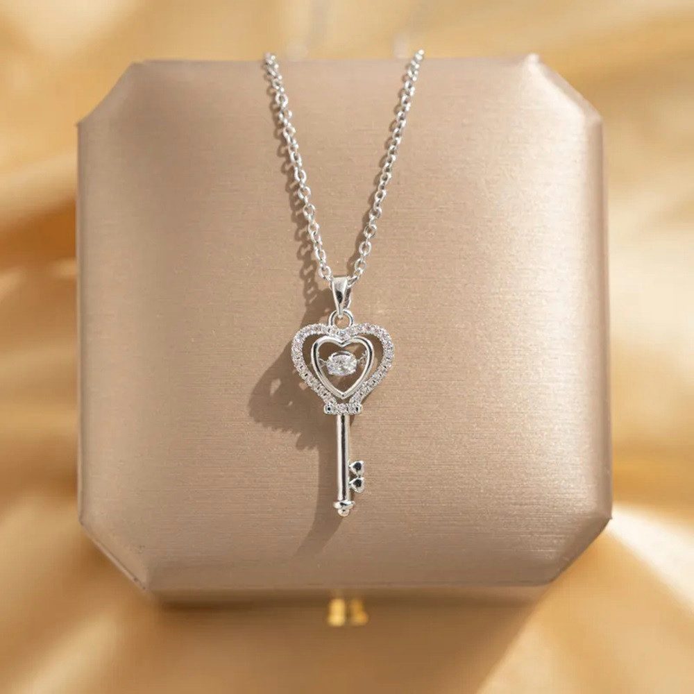 Eyecatcher Edelstahlkette Statement Halskette Schlüssel Herz günstig online kaufen